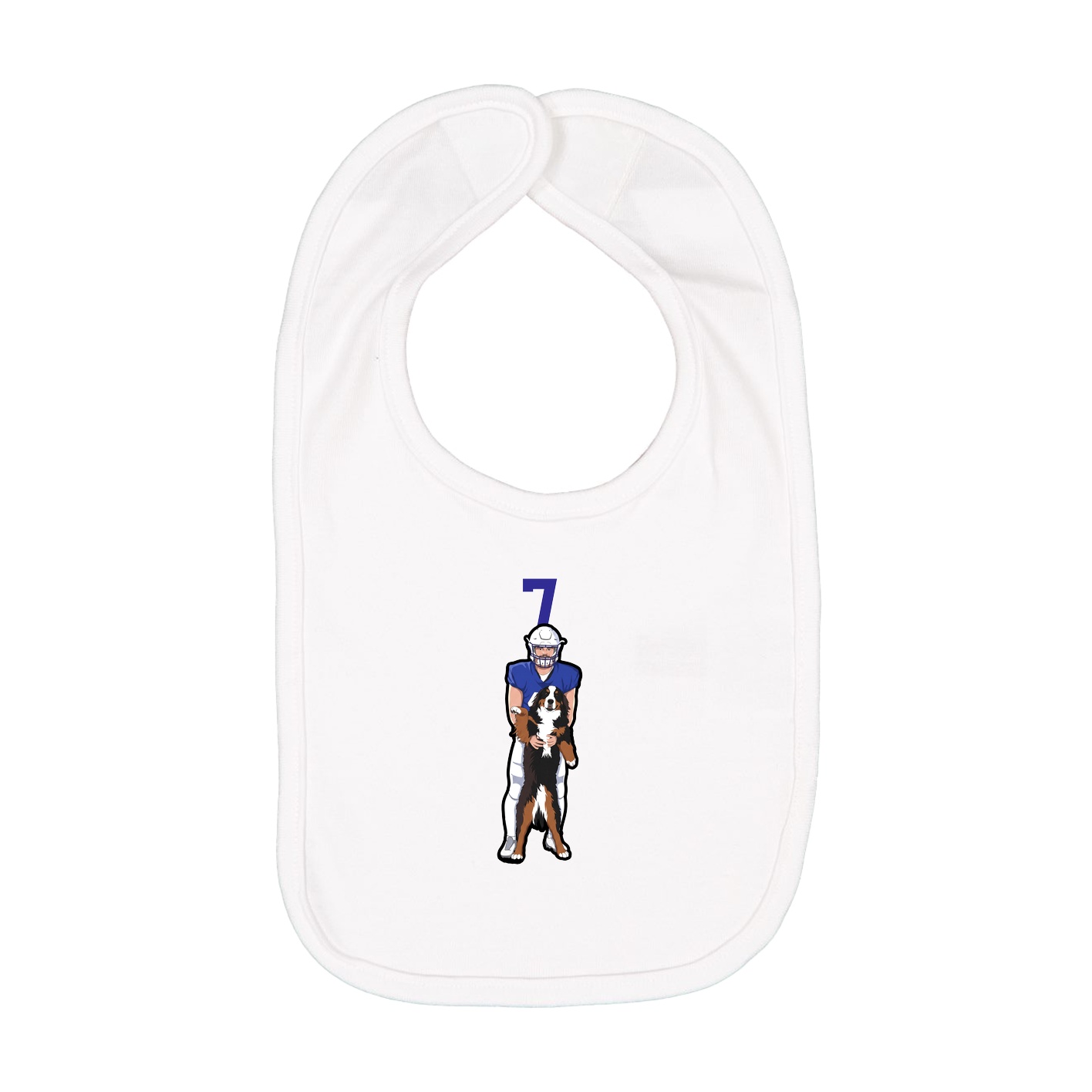Infant Bib — Number Top in White