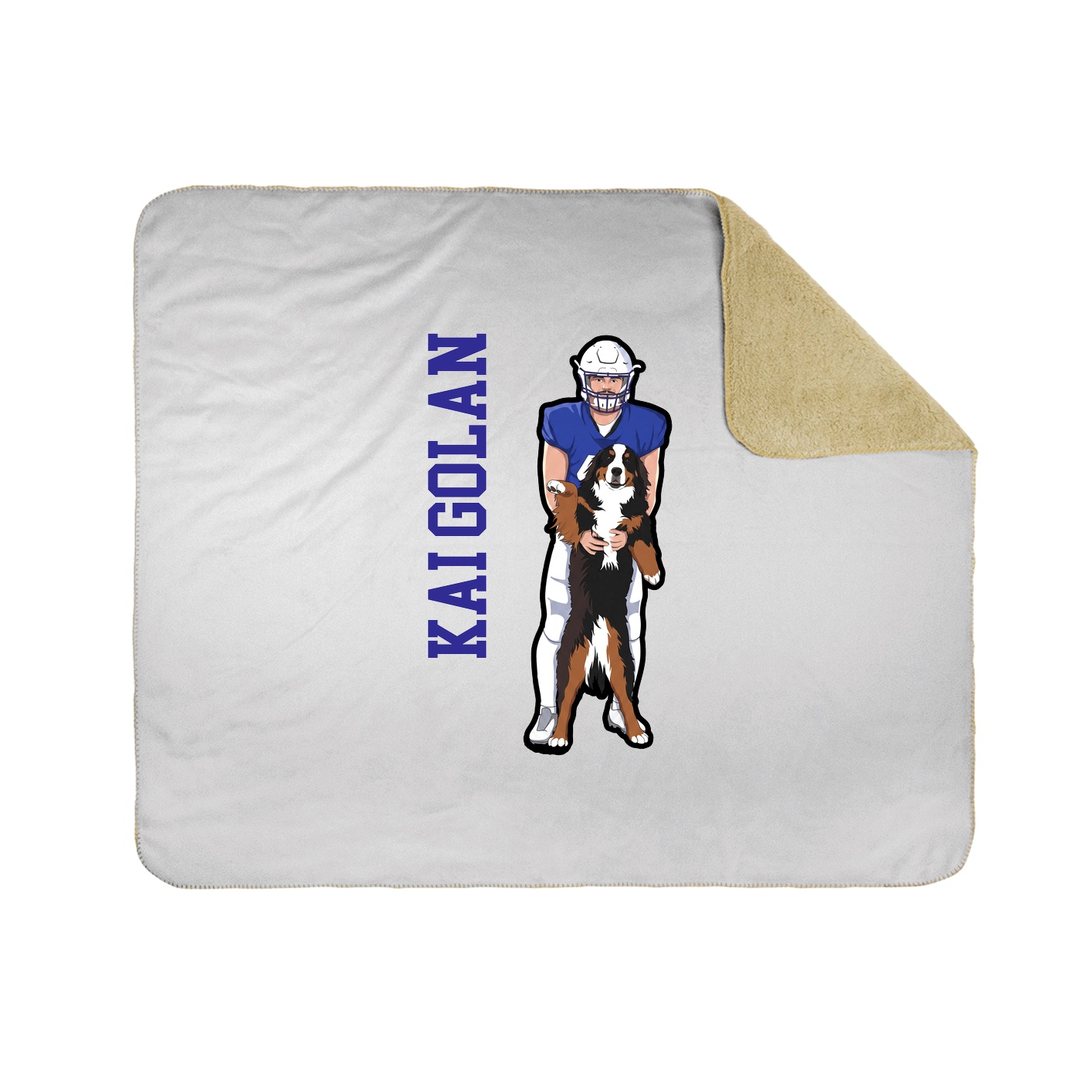 Throw Blanket — Name Vertical in White