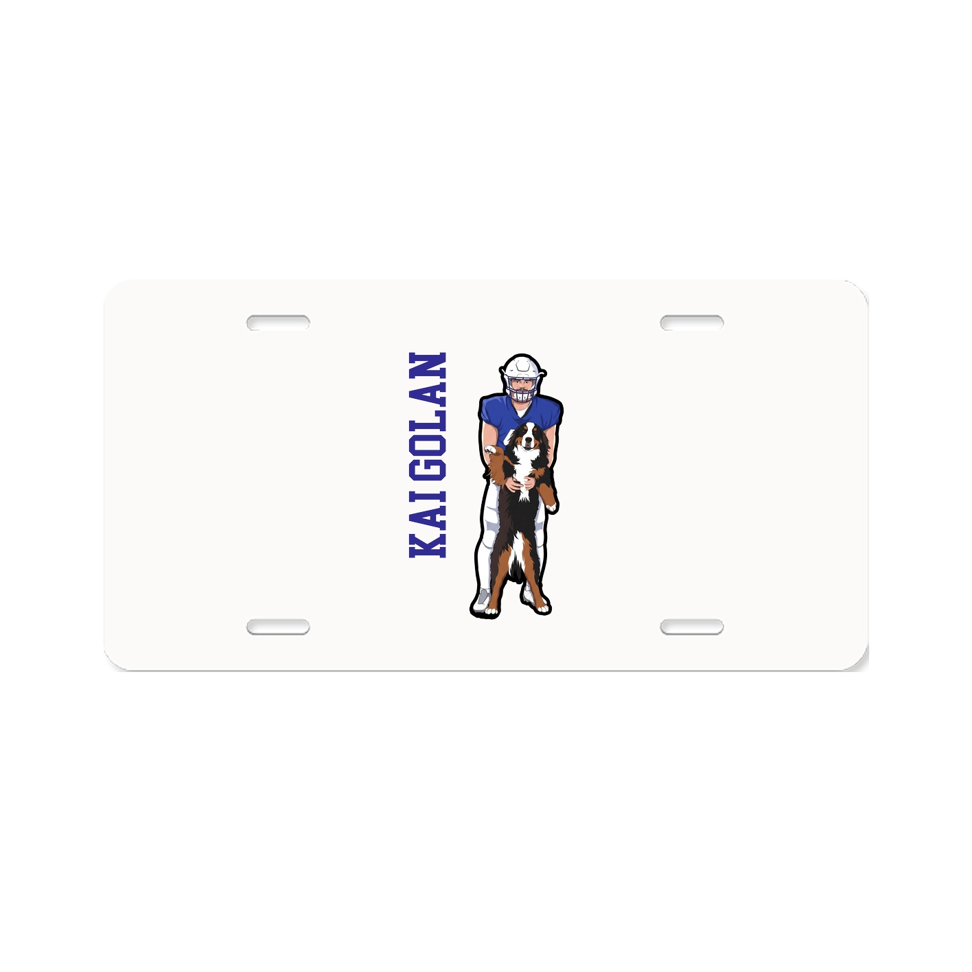 License Plate — Name Vertical in Classic