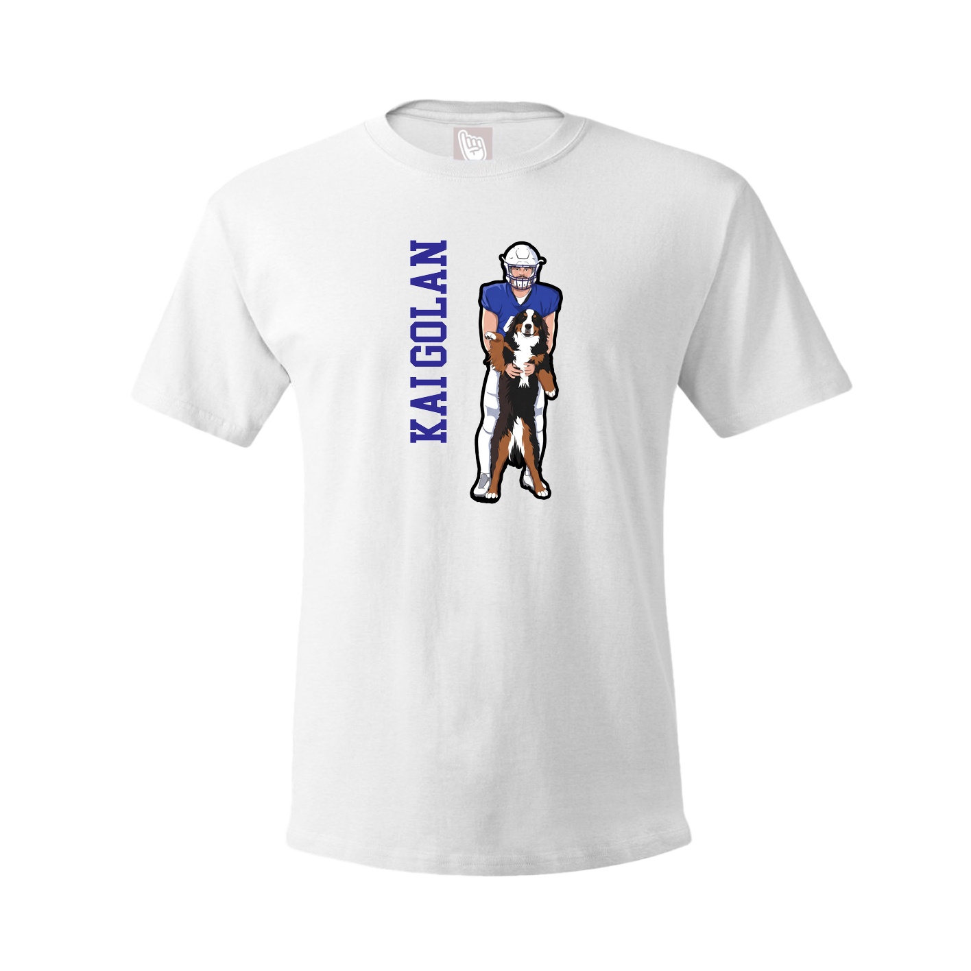 Youth Tee — Name Vertical in White