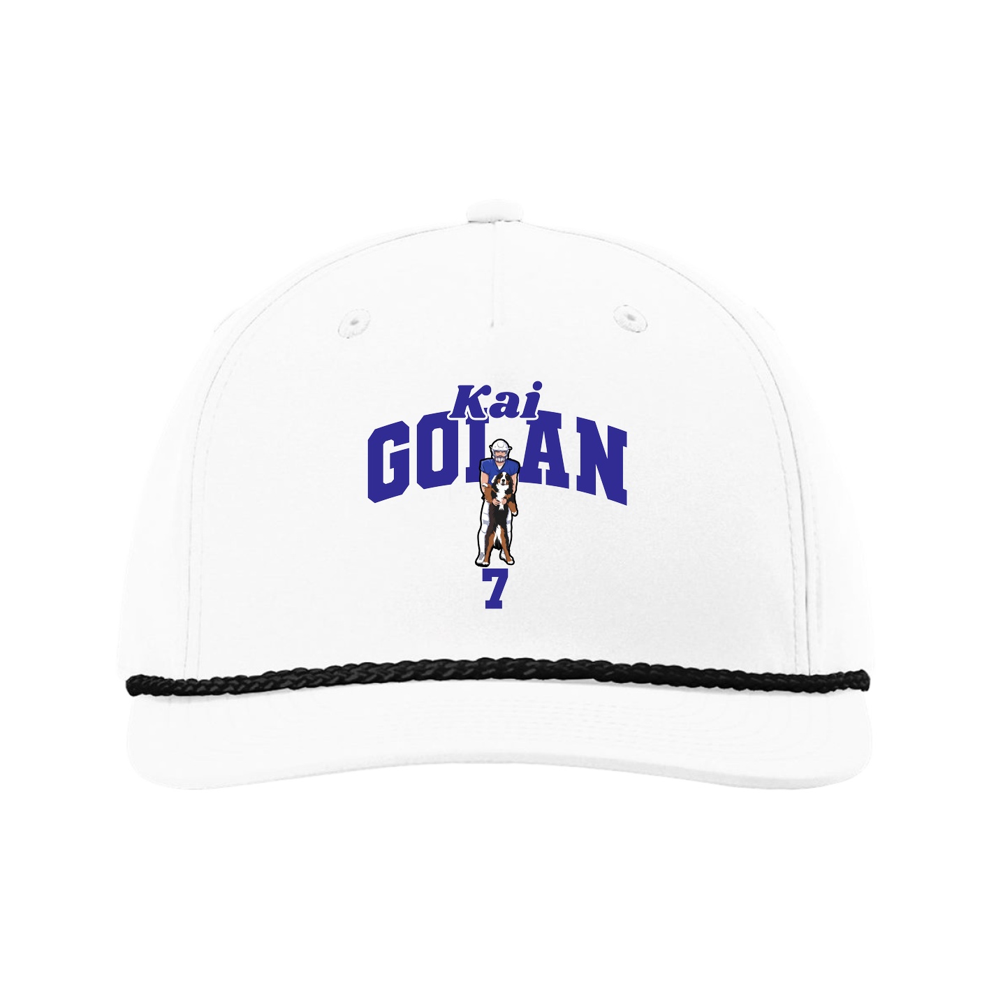 Five-Panel Classic Rope Cap — Signature Arch in White
