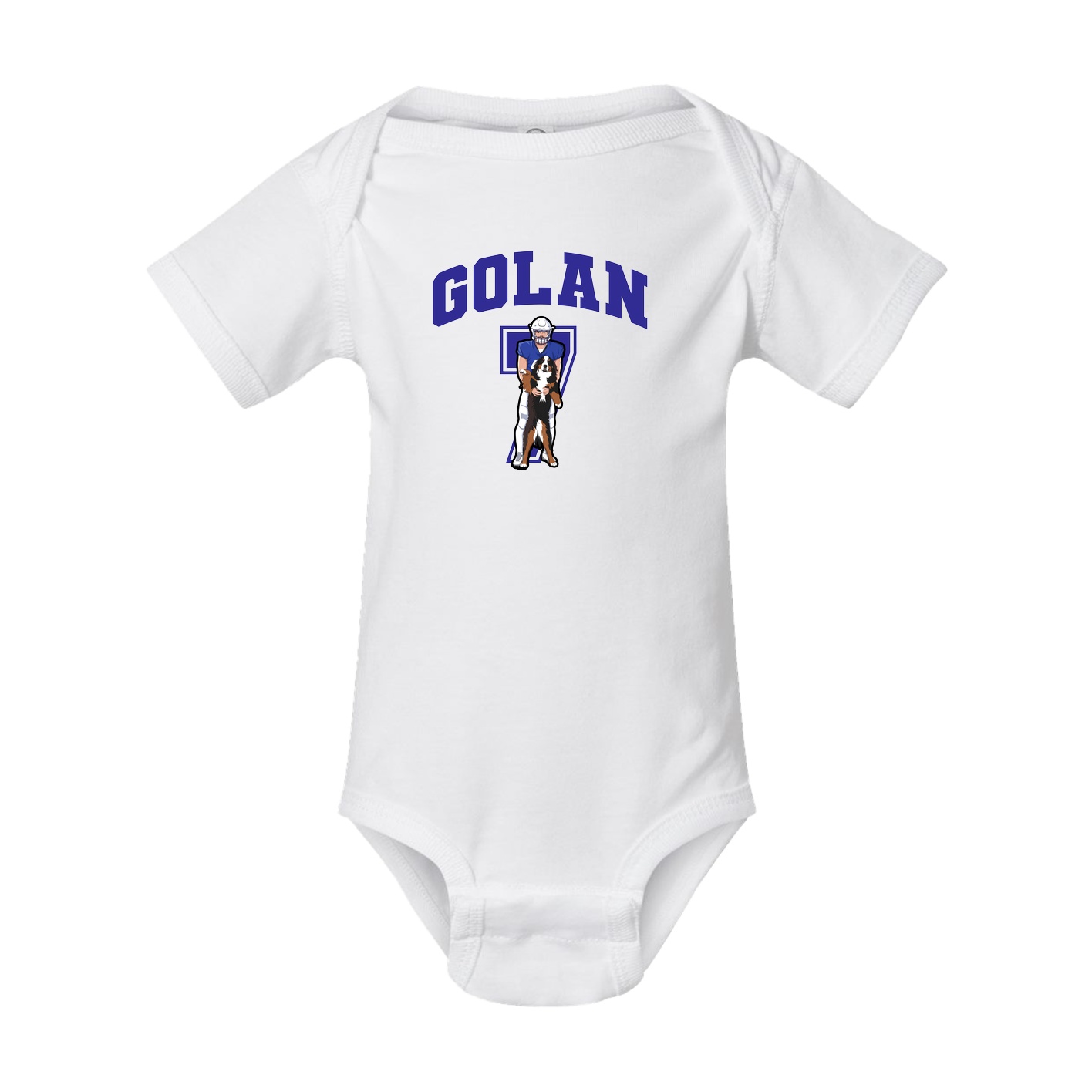 Baby Onesie — Number in White