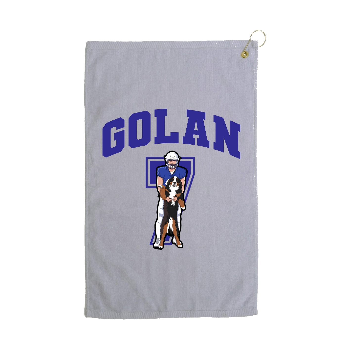 Golf Towel — Number in Grey