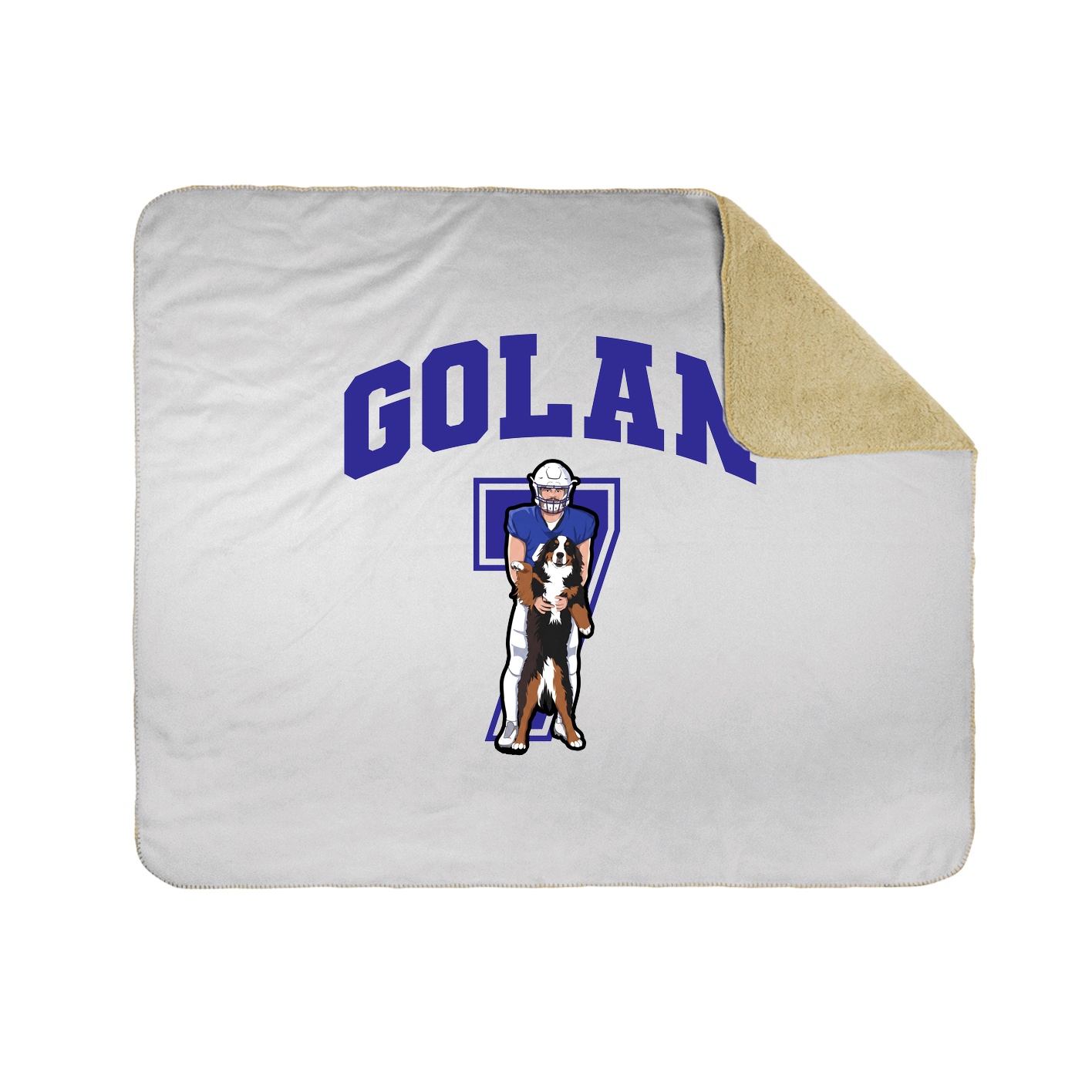Throw Blanket — Number in White