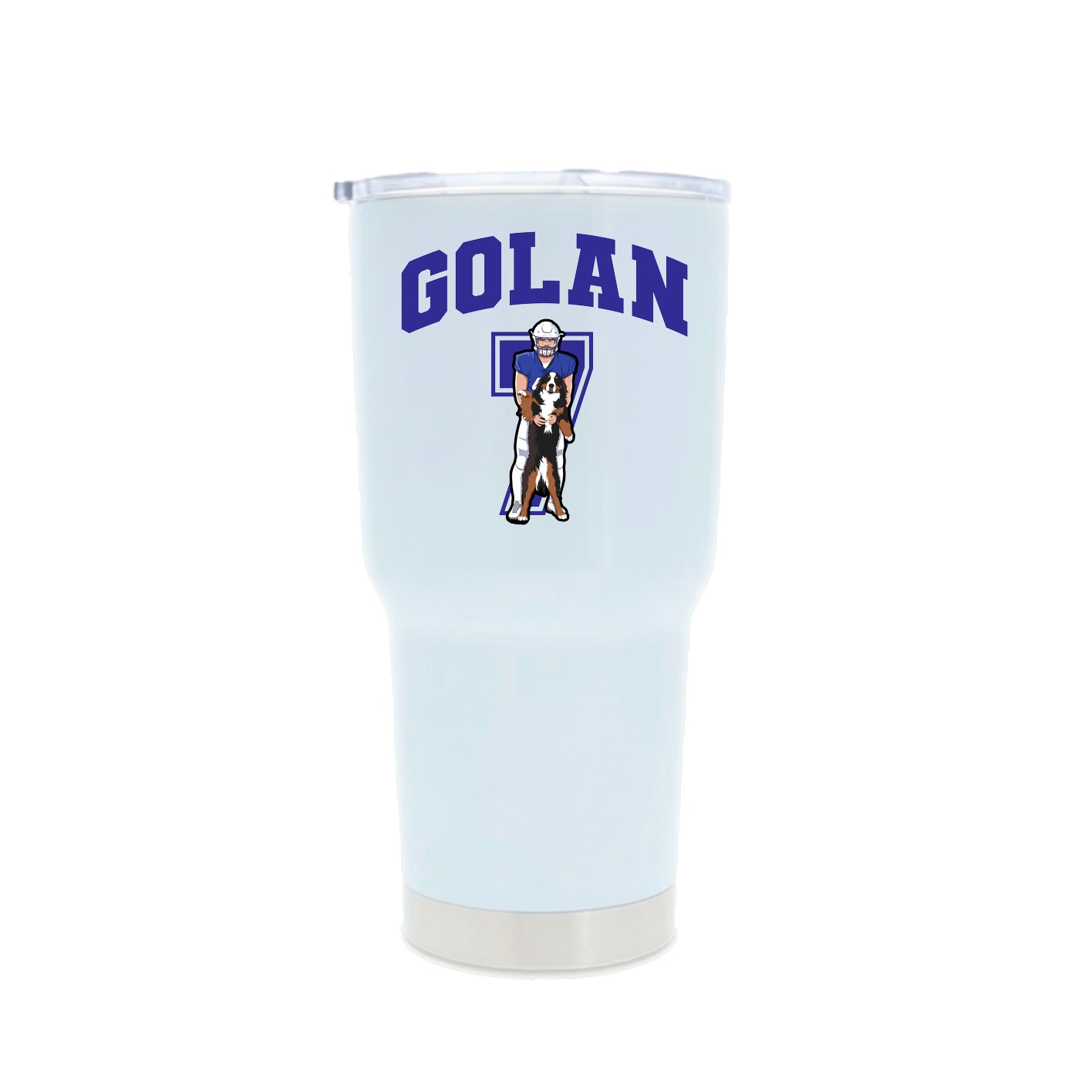 30oz Stainless Steel Tumbler — Number in White