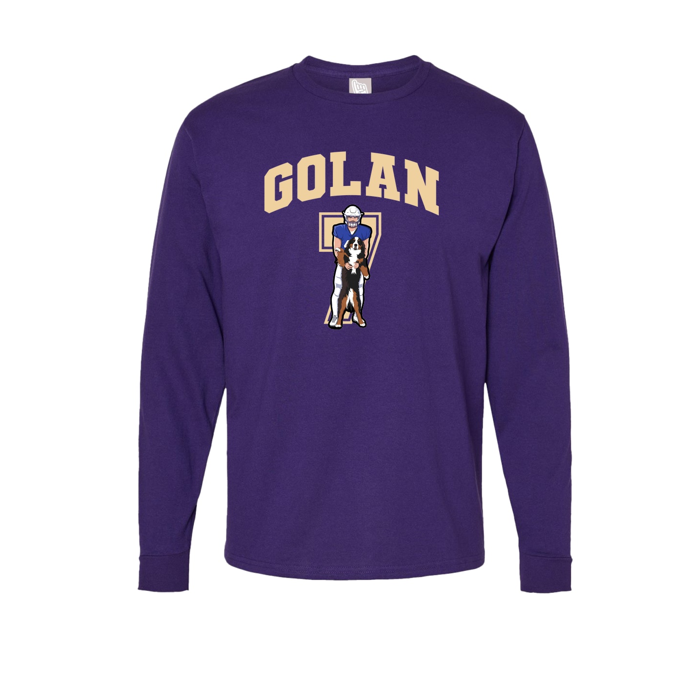 Long Sleeve Tee — Number in Purple