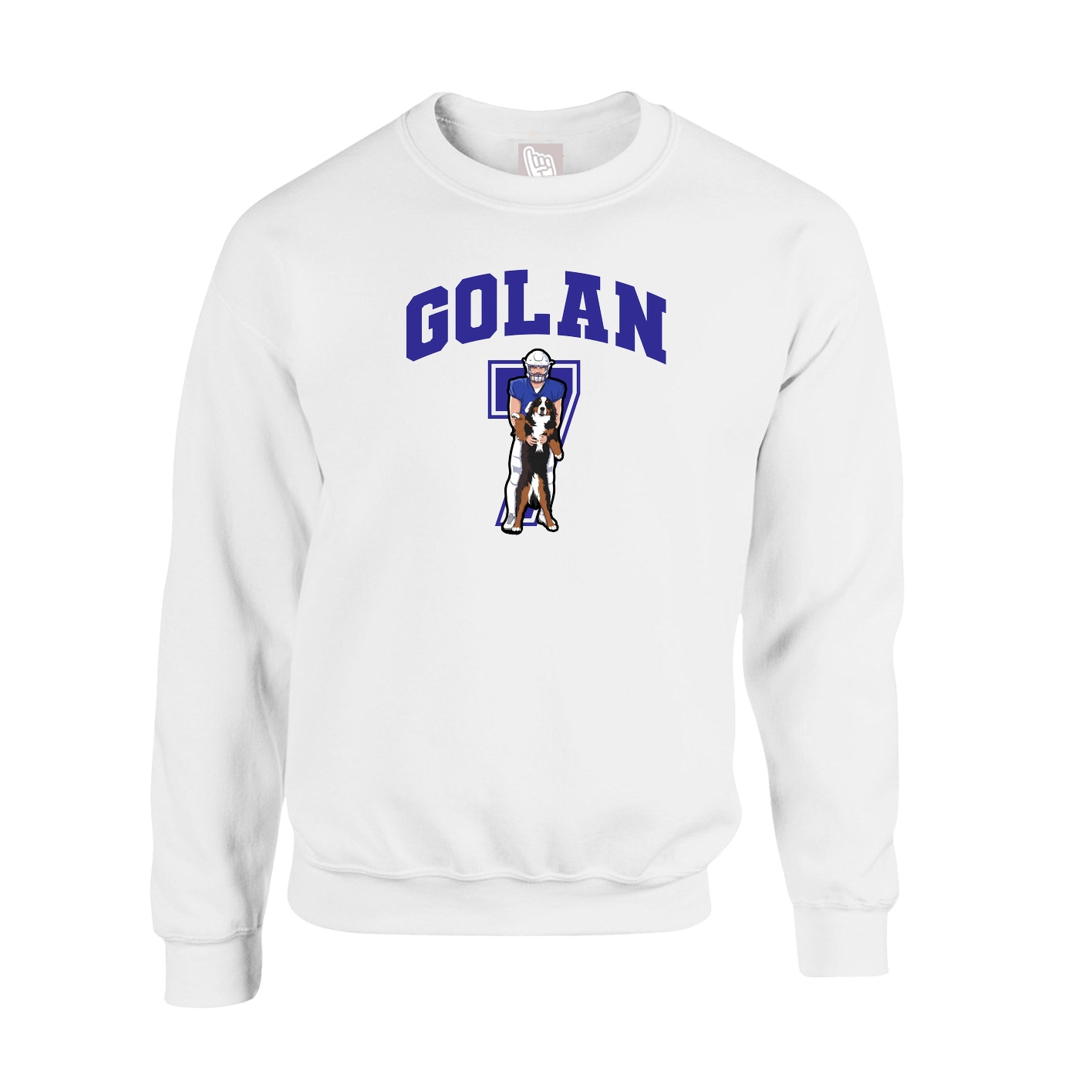 Fleece Crew — Number in White