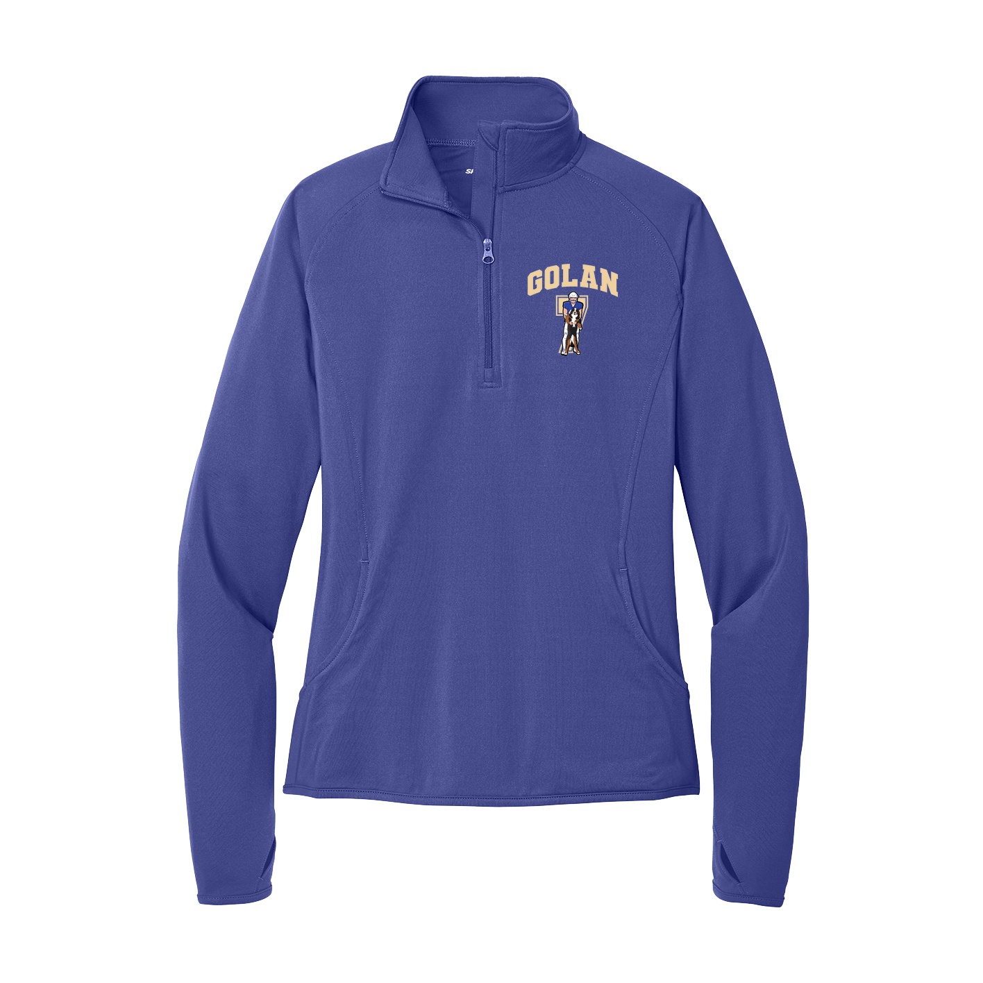Women's Q-Zip Pullover — Number in Purple