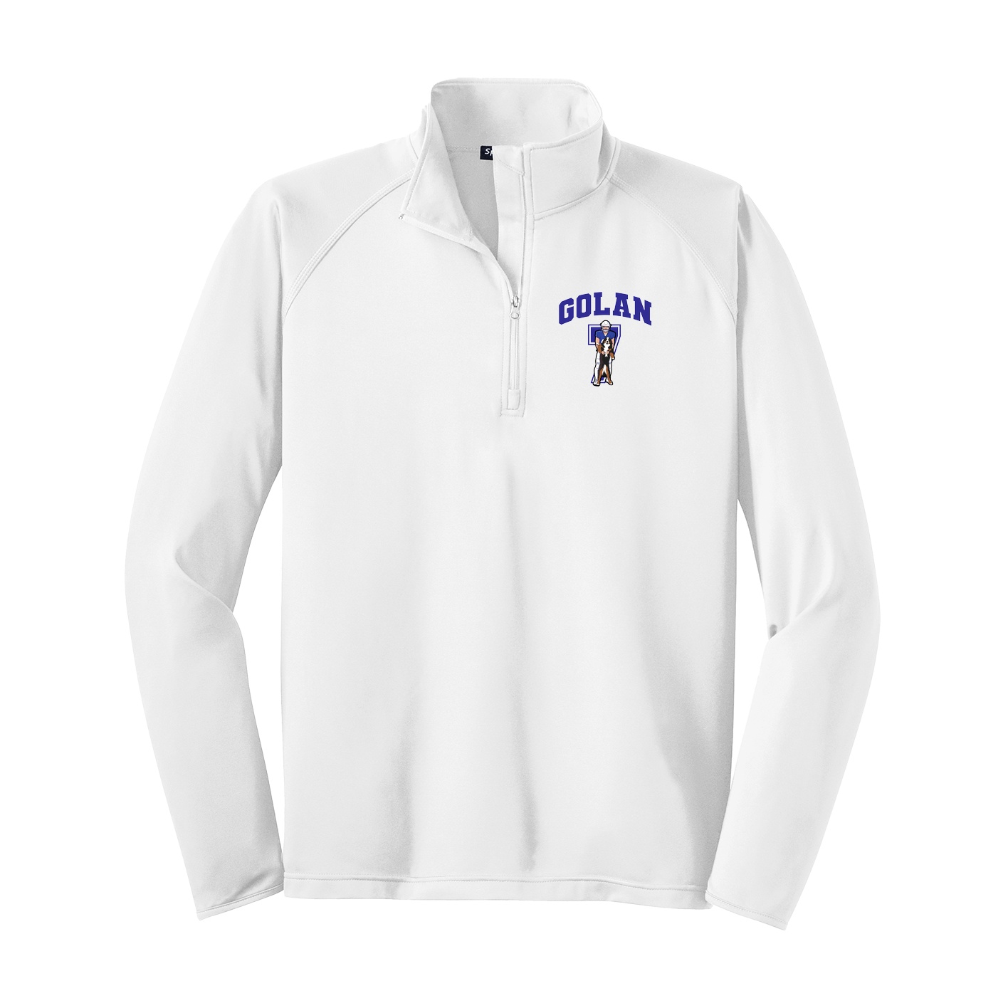 Q-Zip Pullover — Number in White
