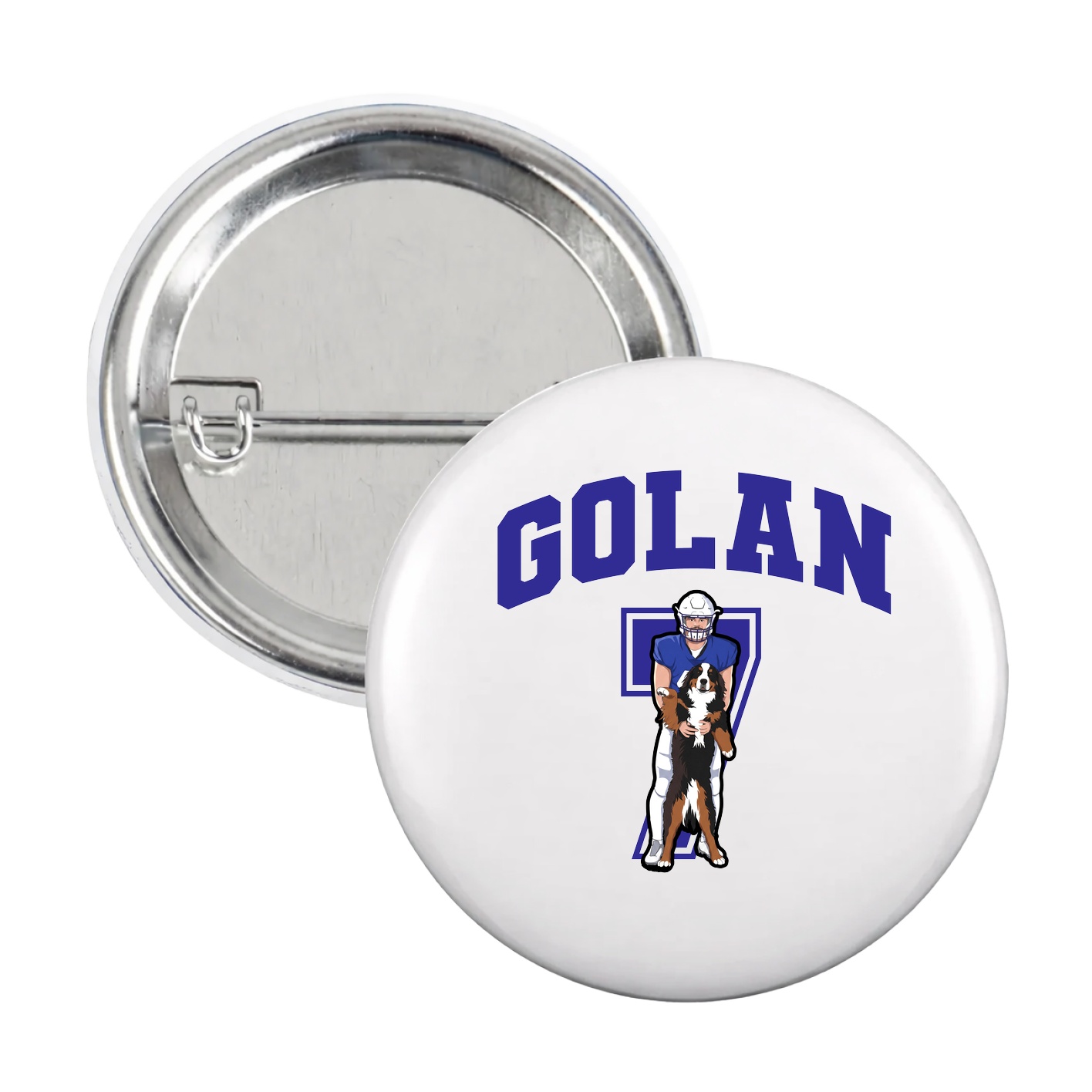 Game Day Button — Number in White