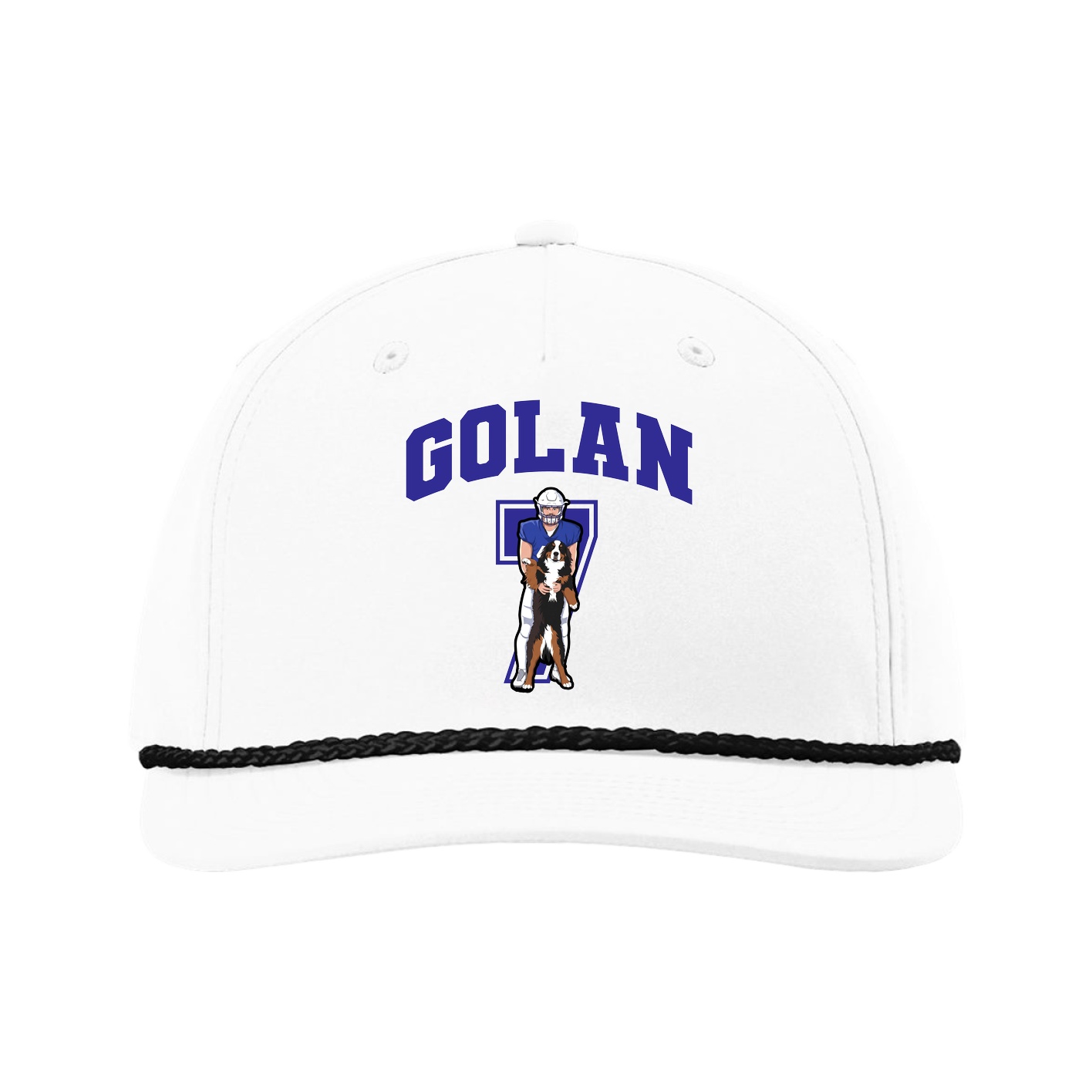 Five-Panel Classic Rope Cap — Number in White
