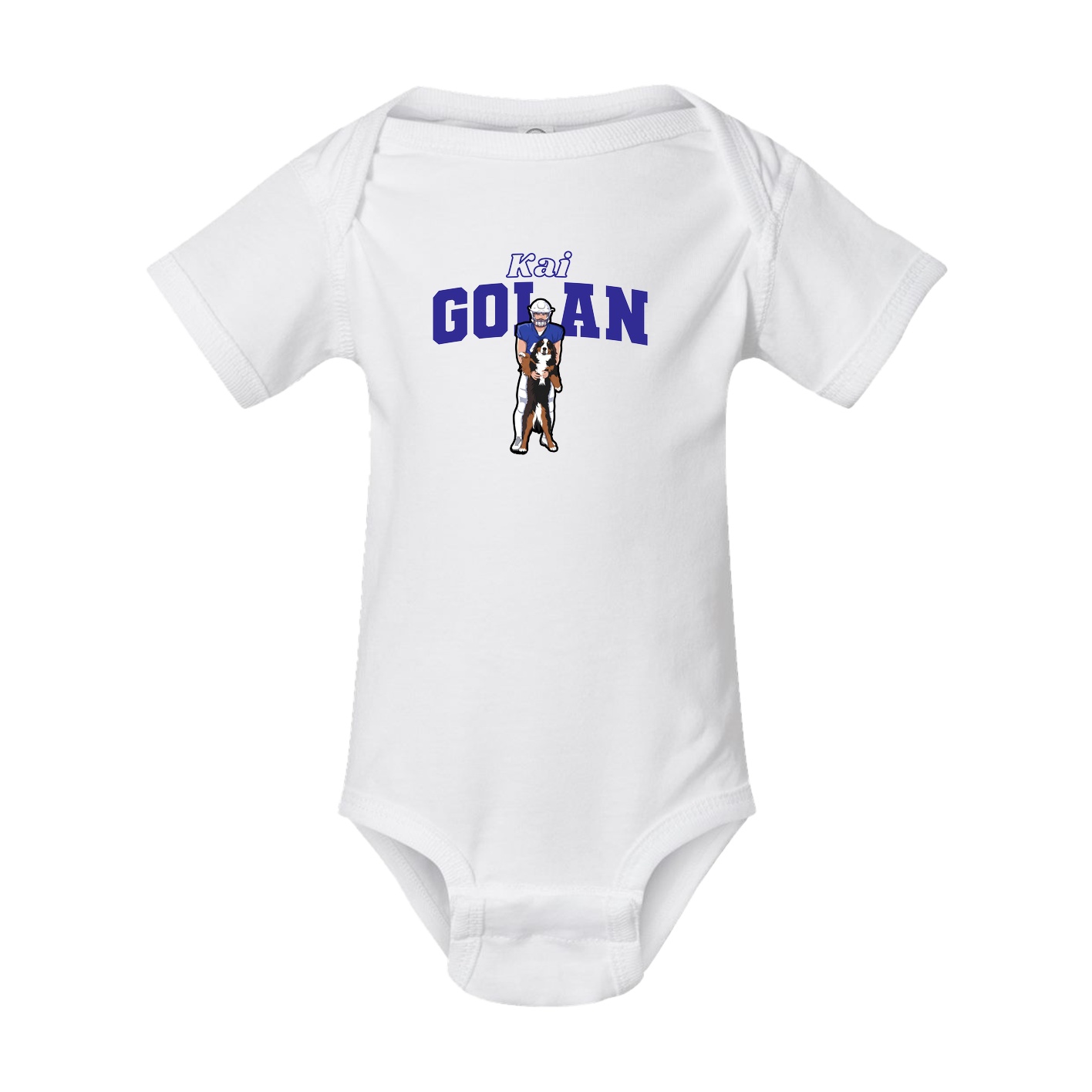 Baby Onesie — Name Arch in White