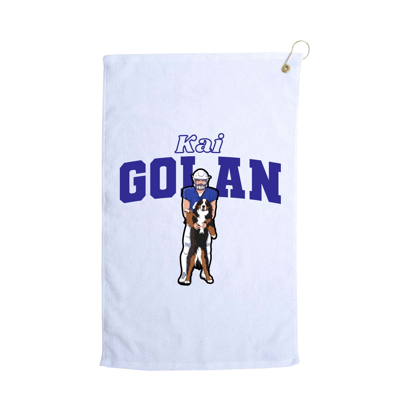 Golf Towel — Name Arch in White