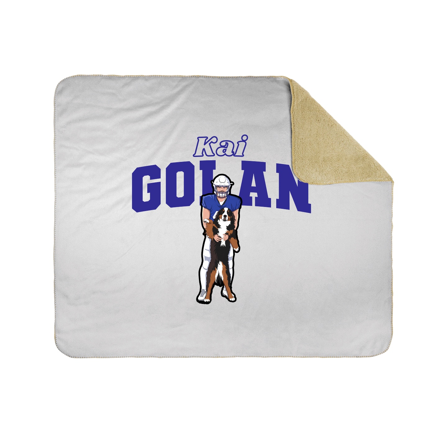 Throw Blanket — Name Arch in White
