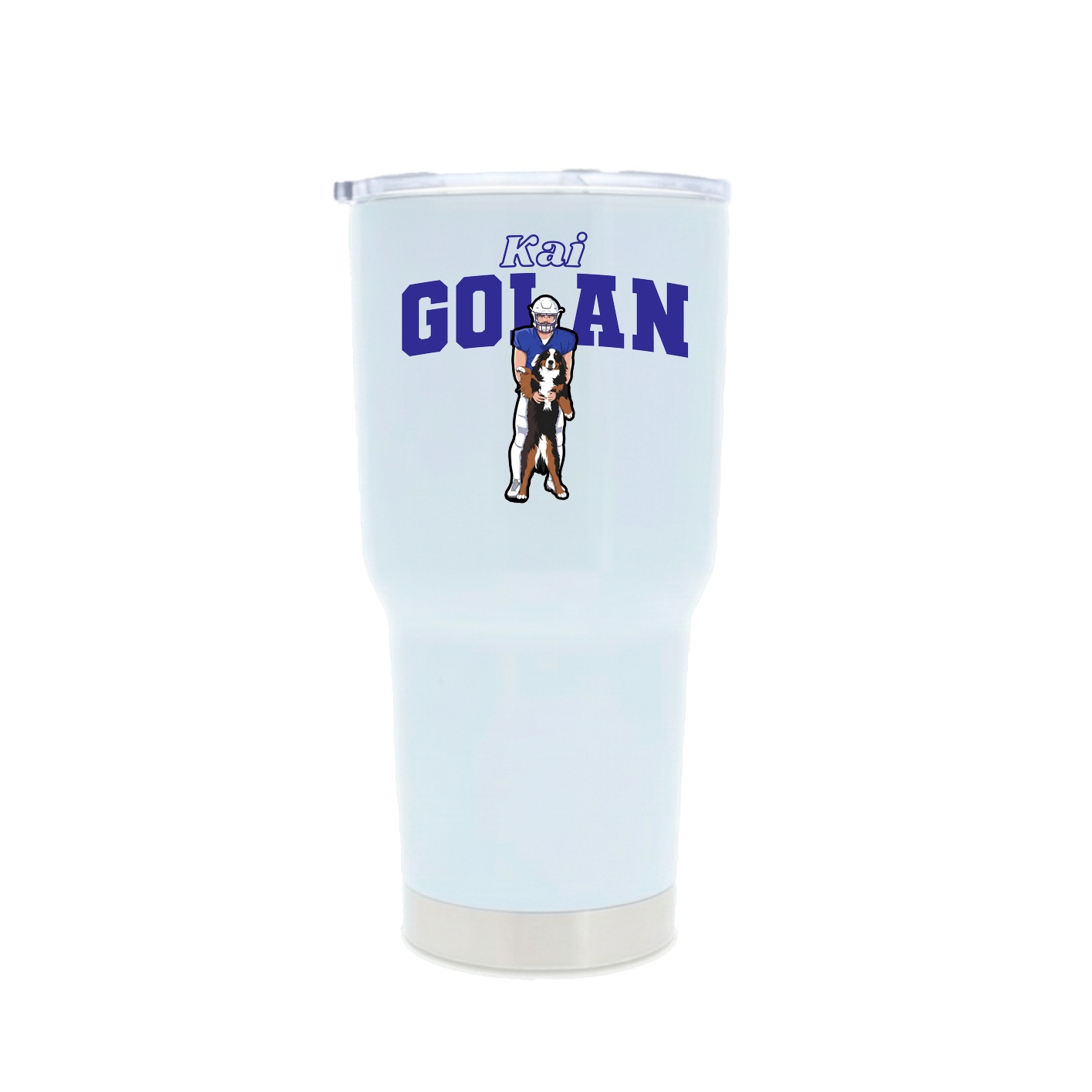 30oz Stainless Steel Tumbler — Name Arch in White