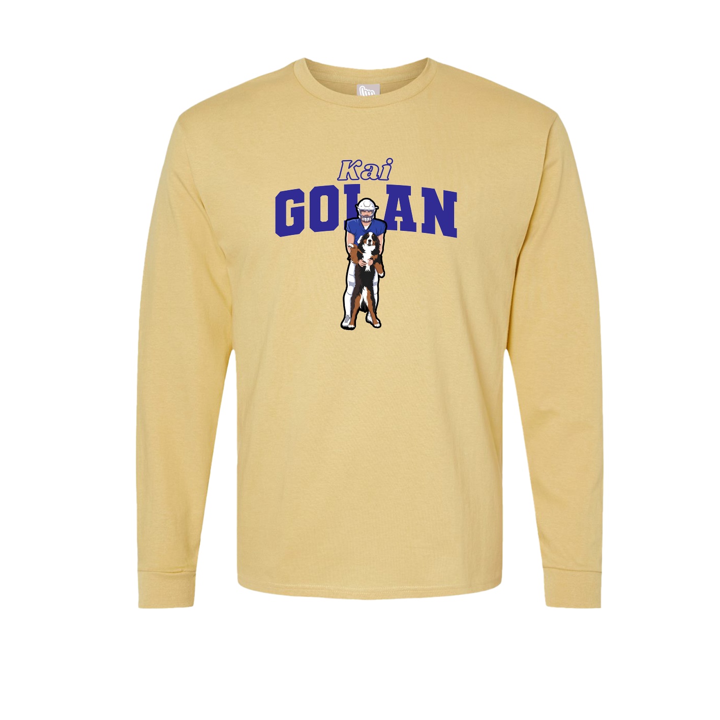 Long Sleeve Tee — Name Arch in Vegas Gold