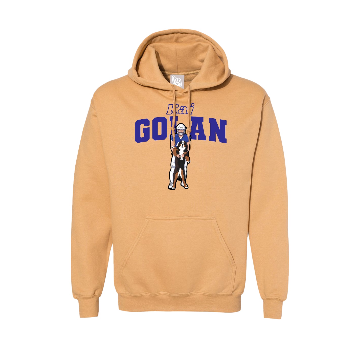 Hoodie — Name Arch in Vegas Gold
