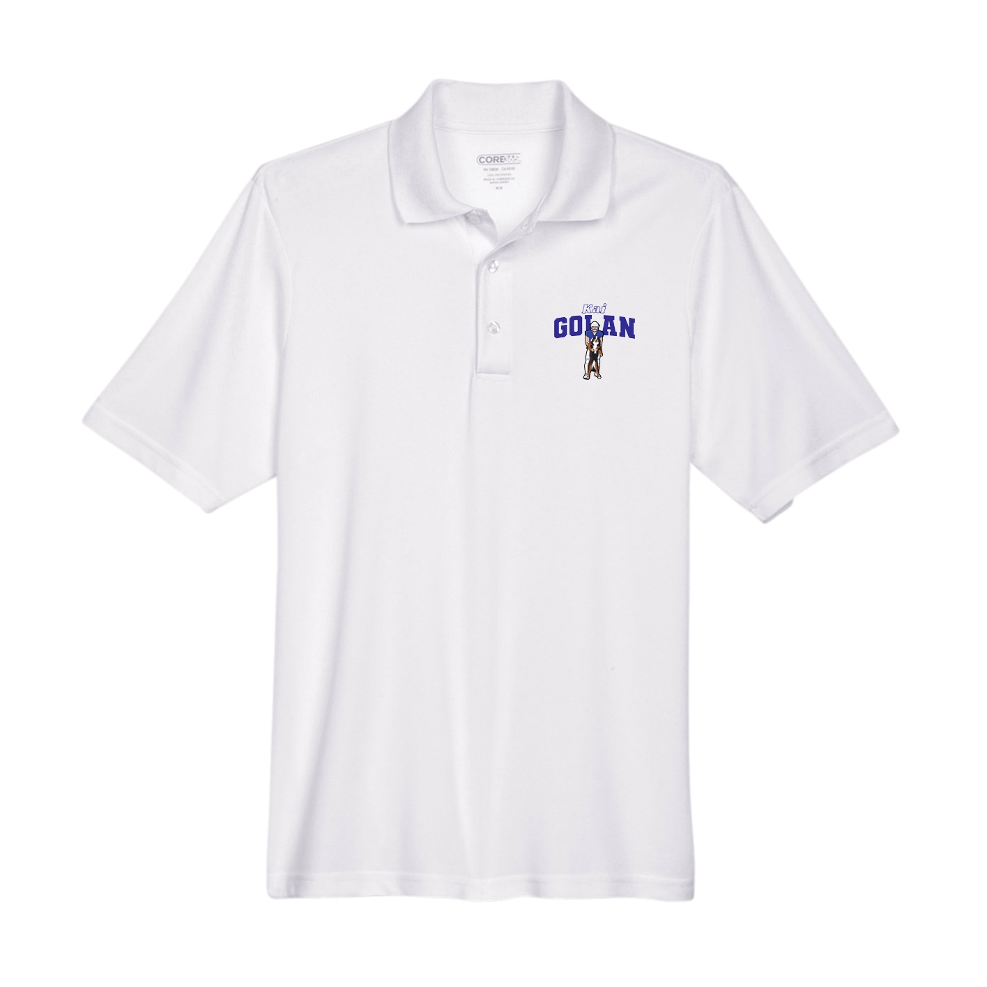 Performance Polo — Name Arch in White