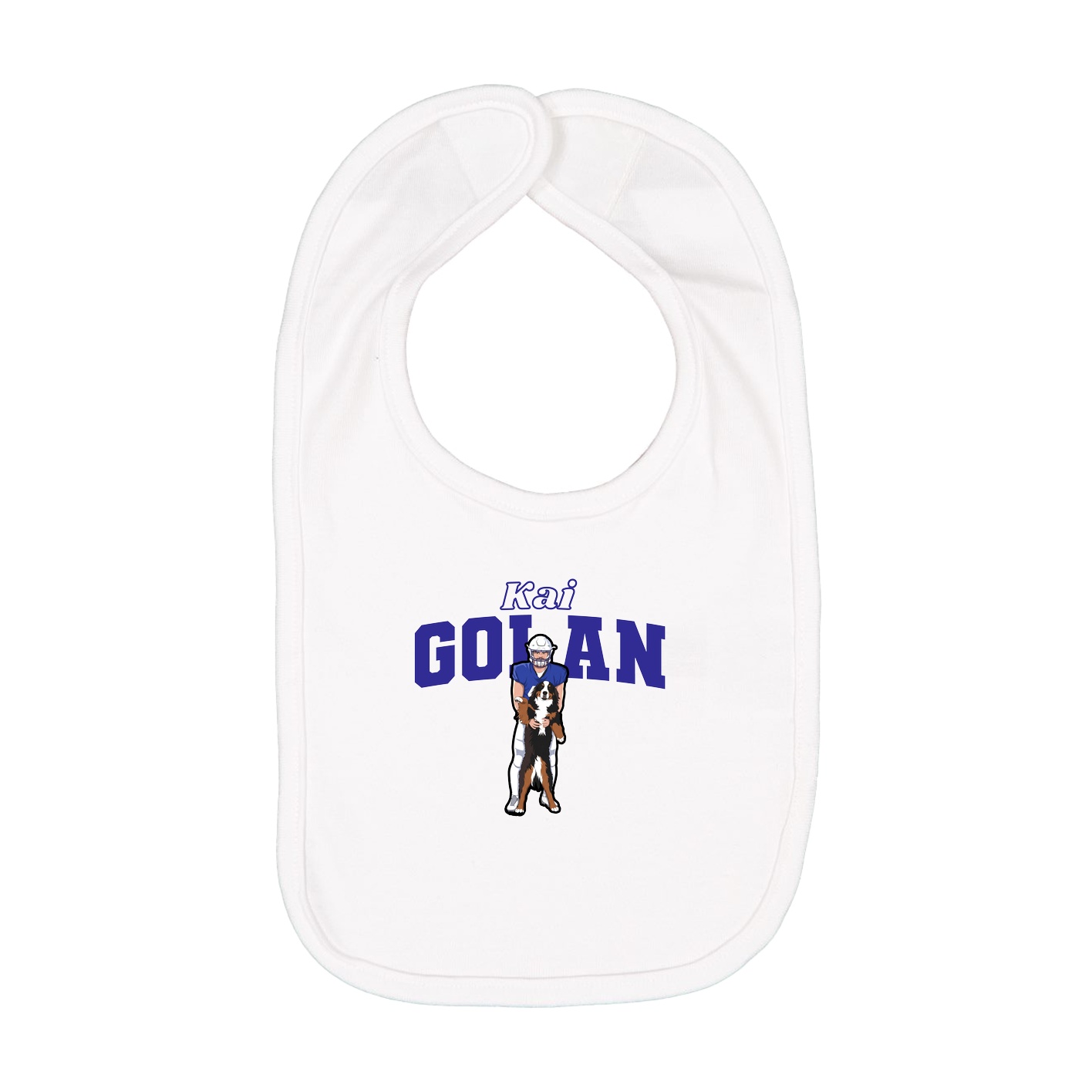 Infant Bib — Name Arch in White
