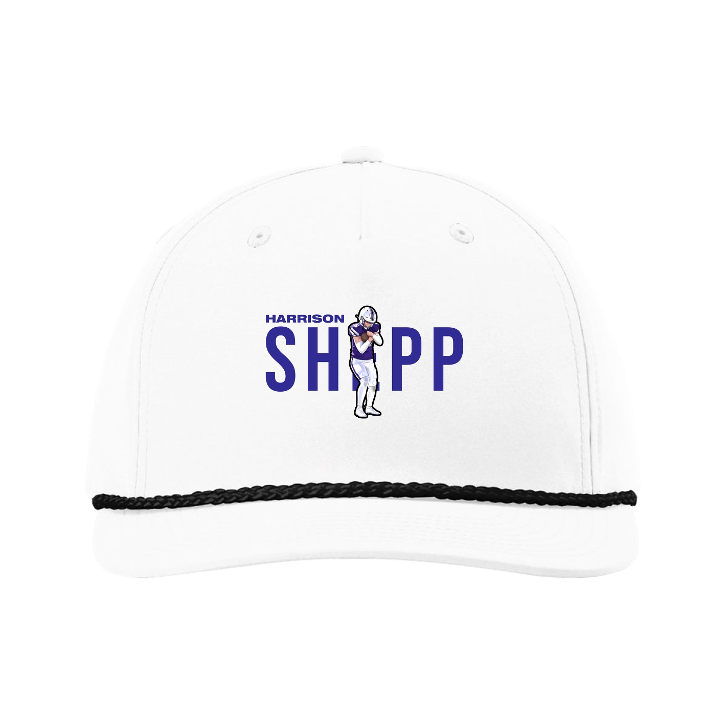Five-Panel Classic Rope Cap — Player Name in White