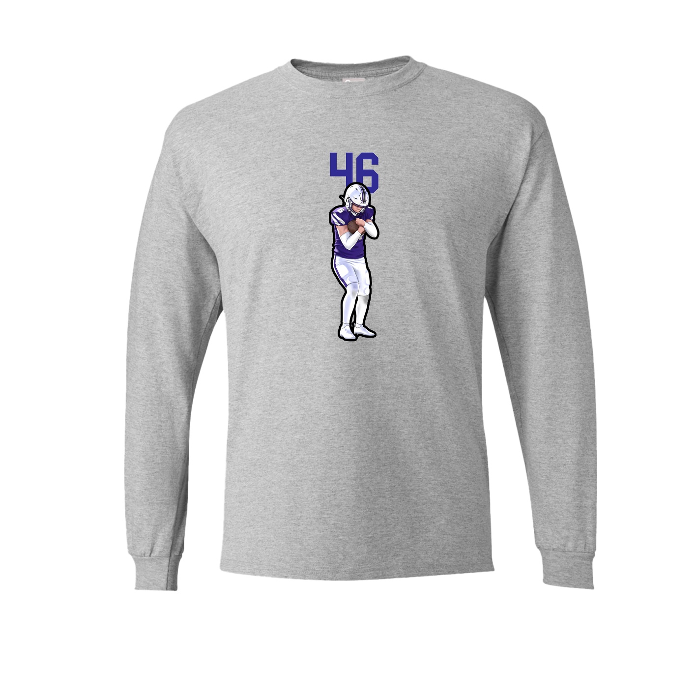 Long Sleeve Tee — Number Top in Grey