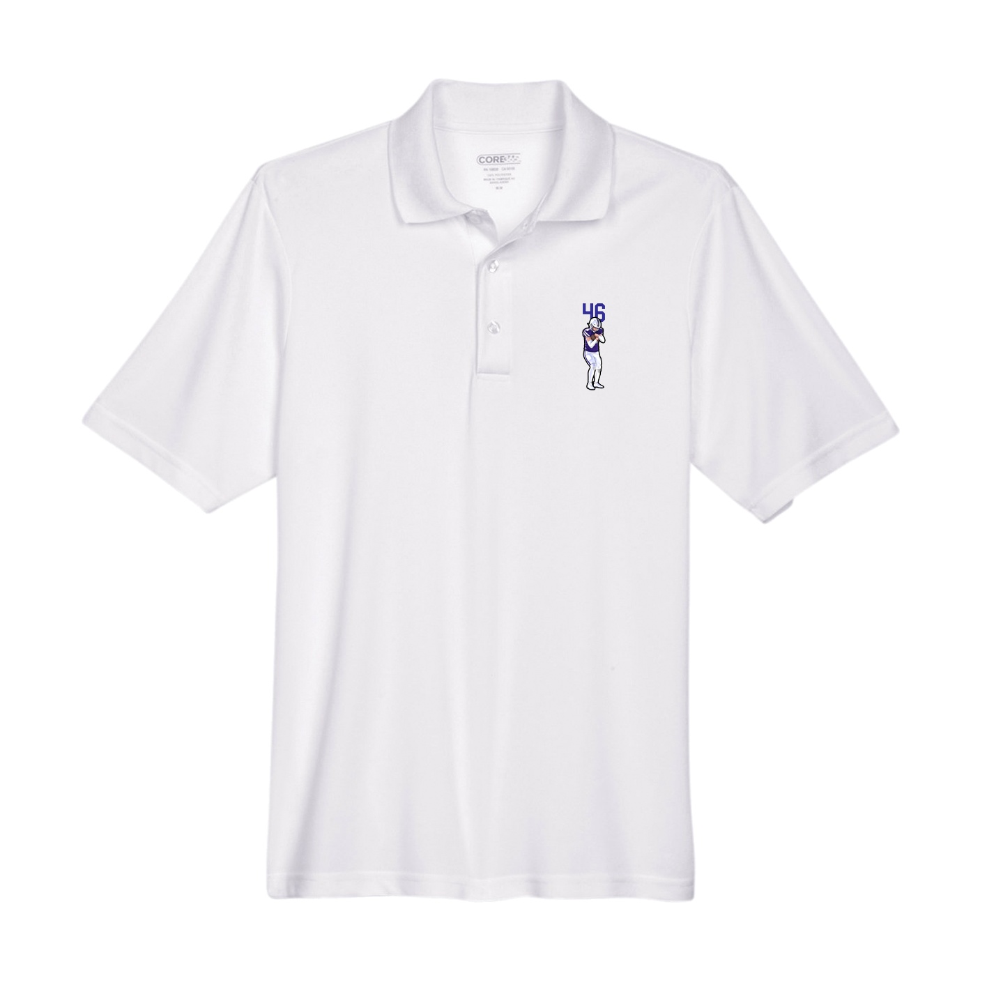 Performance Polo — Number Top in White