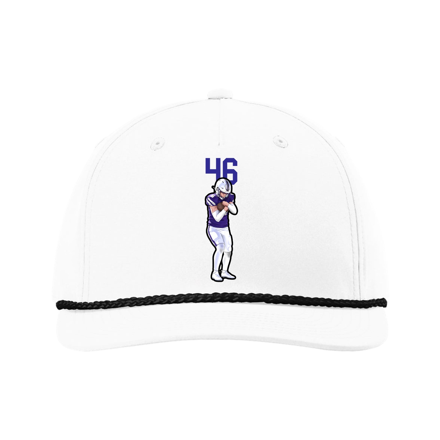 Five-Panel Classic Rope Cap — Number Top in White