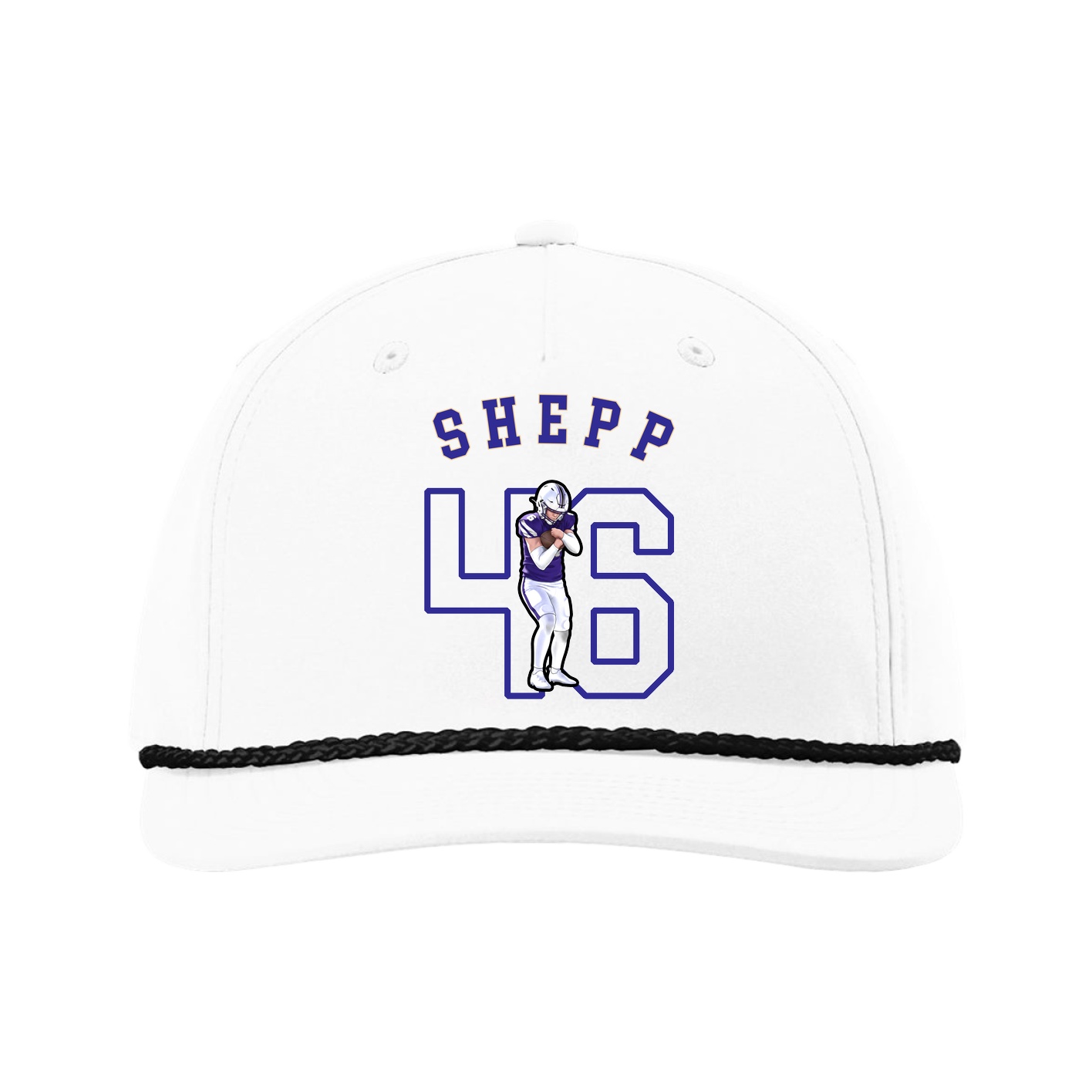 Five-Panel Classic Rope Cap — Shirsey Arch in White