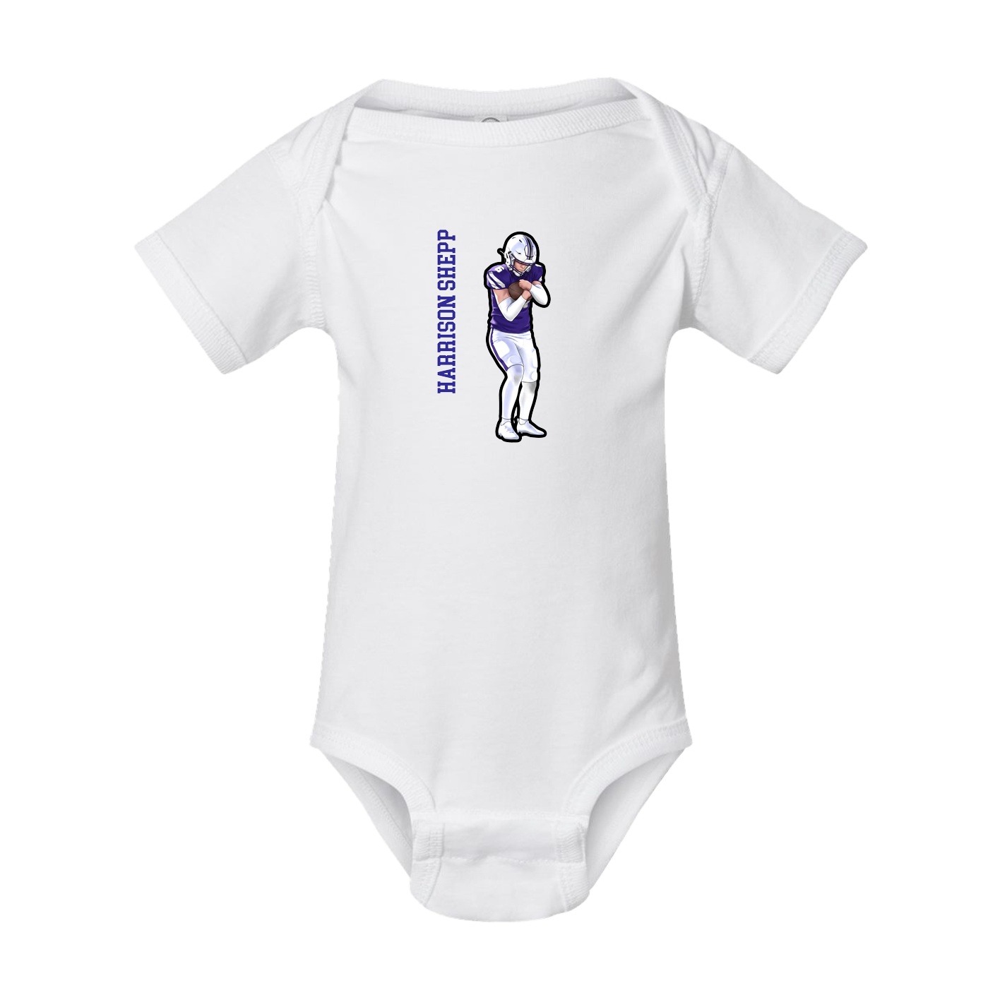 Baby Onesie — Name Vertical in White