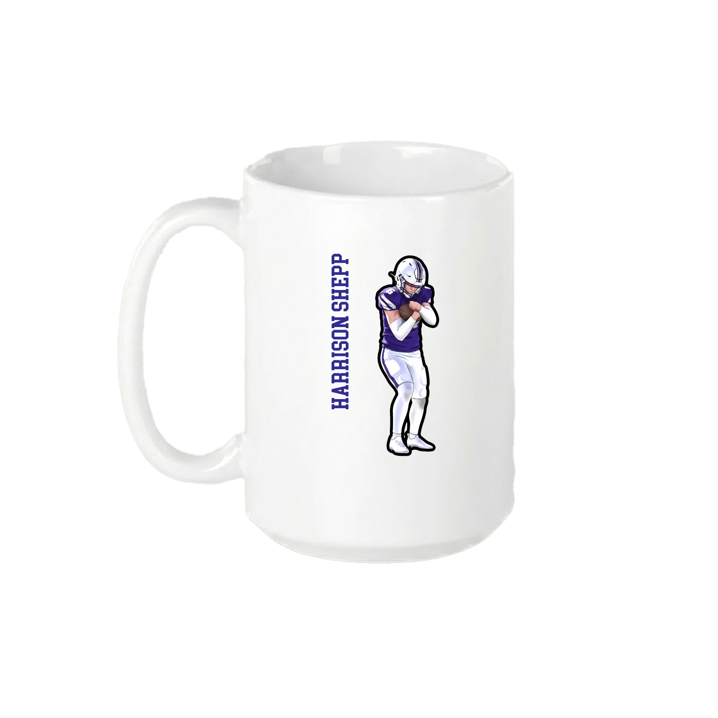 15oz Coffee Mug — Name Vertical in White
