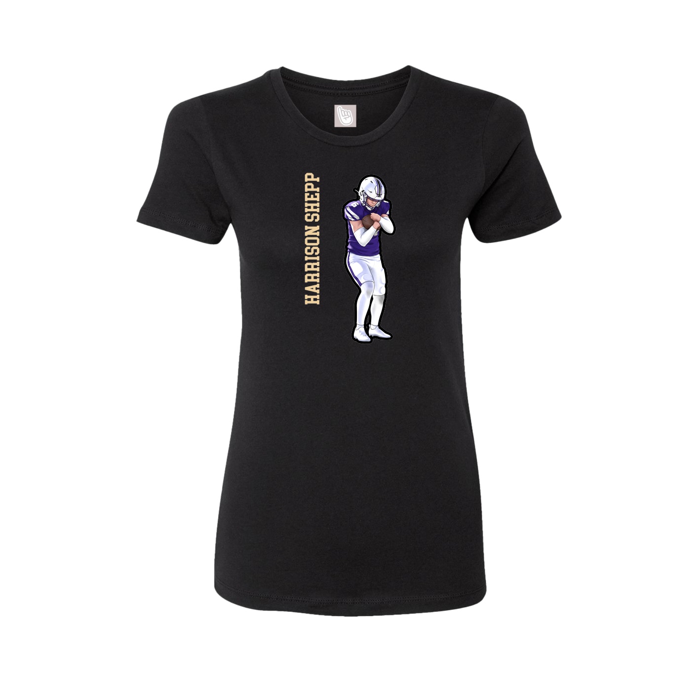 Fitted Women's Tee — Name Vertical in Black