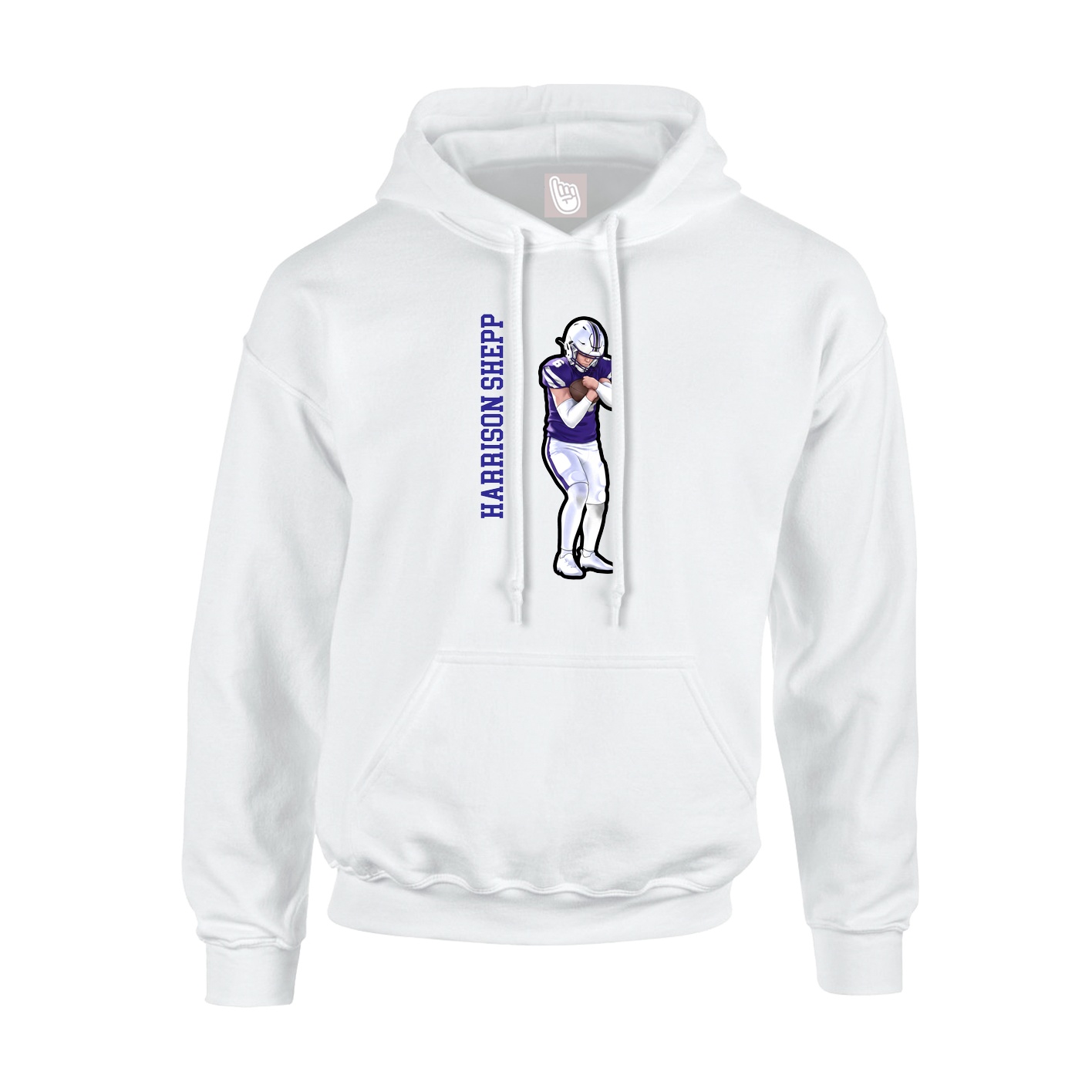 Youth Hoodie — Name Vertical in White