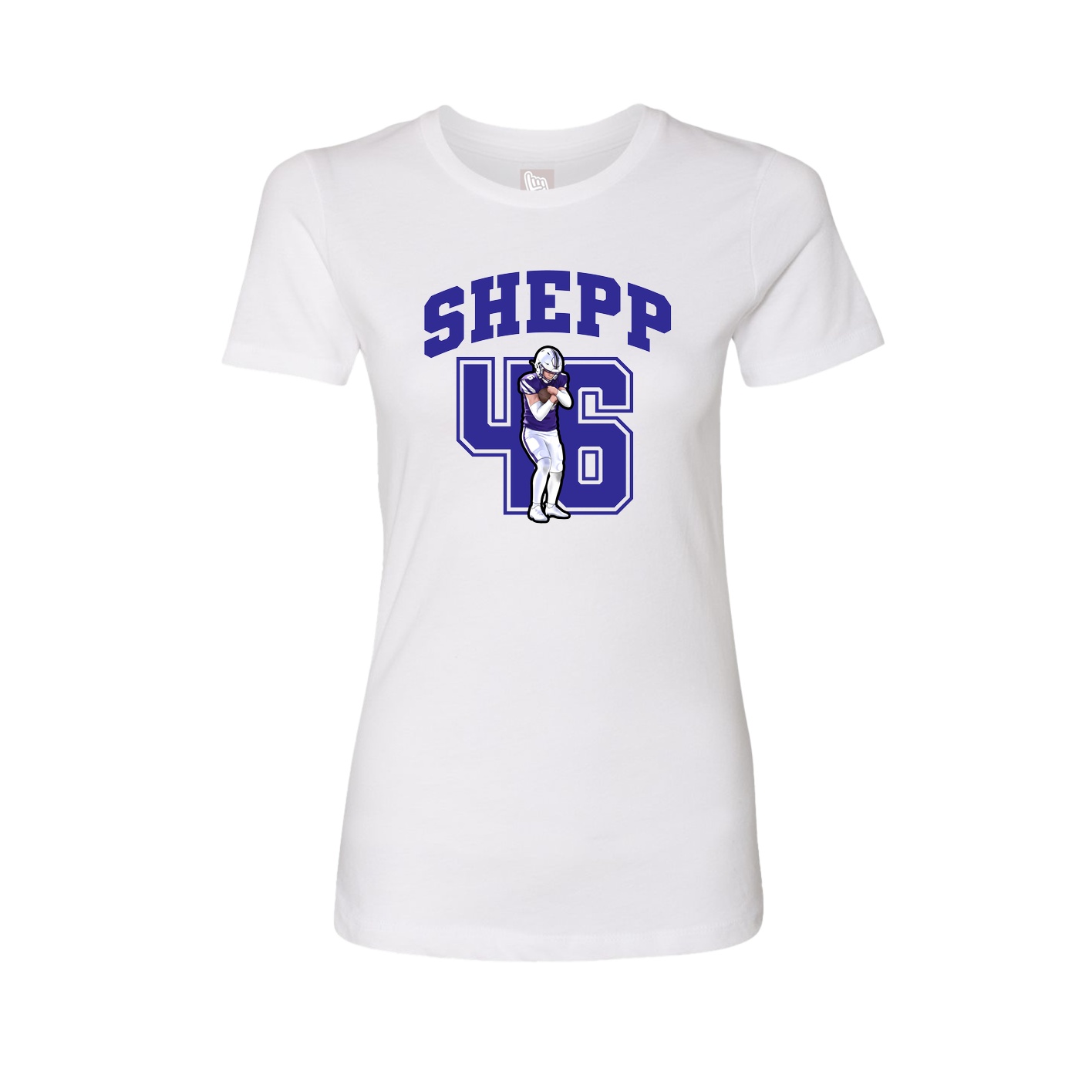 Fitted Women's Tee — Number in White