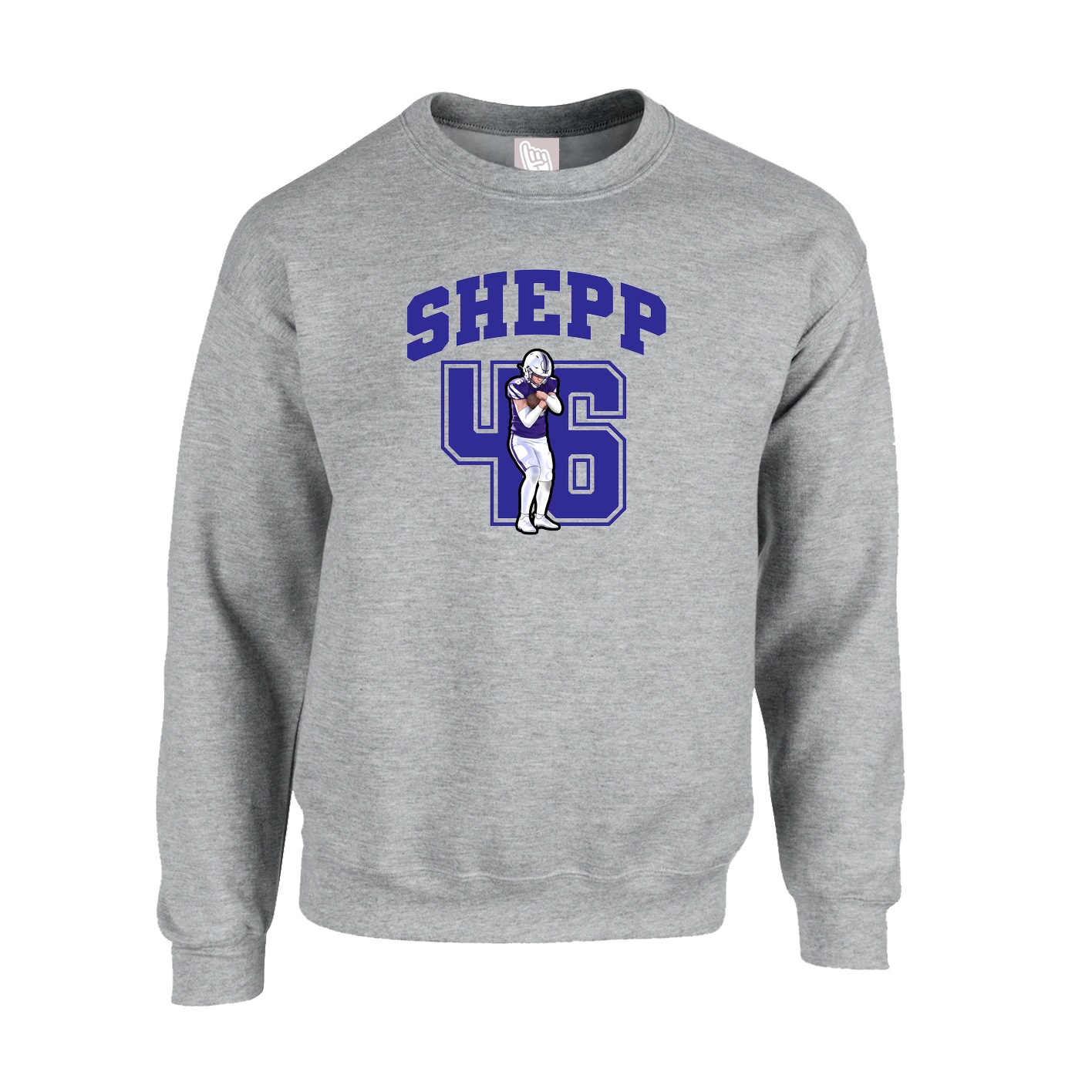 Fleece Crew — Number in Grey