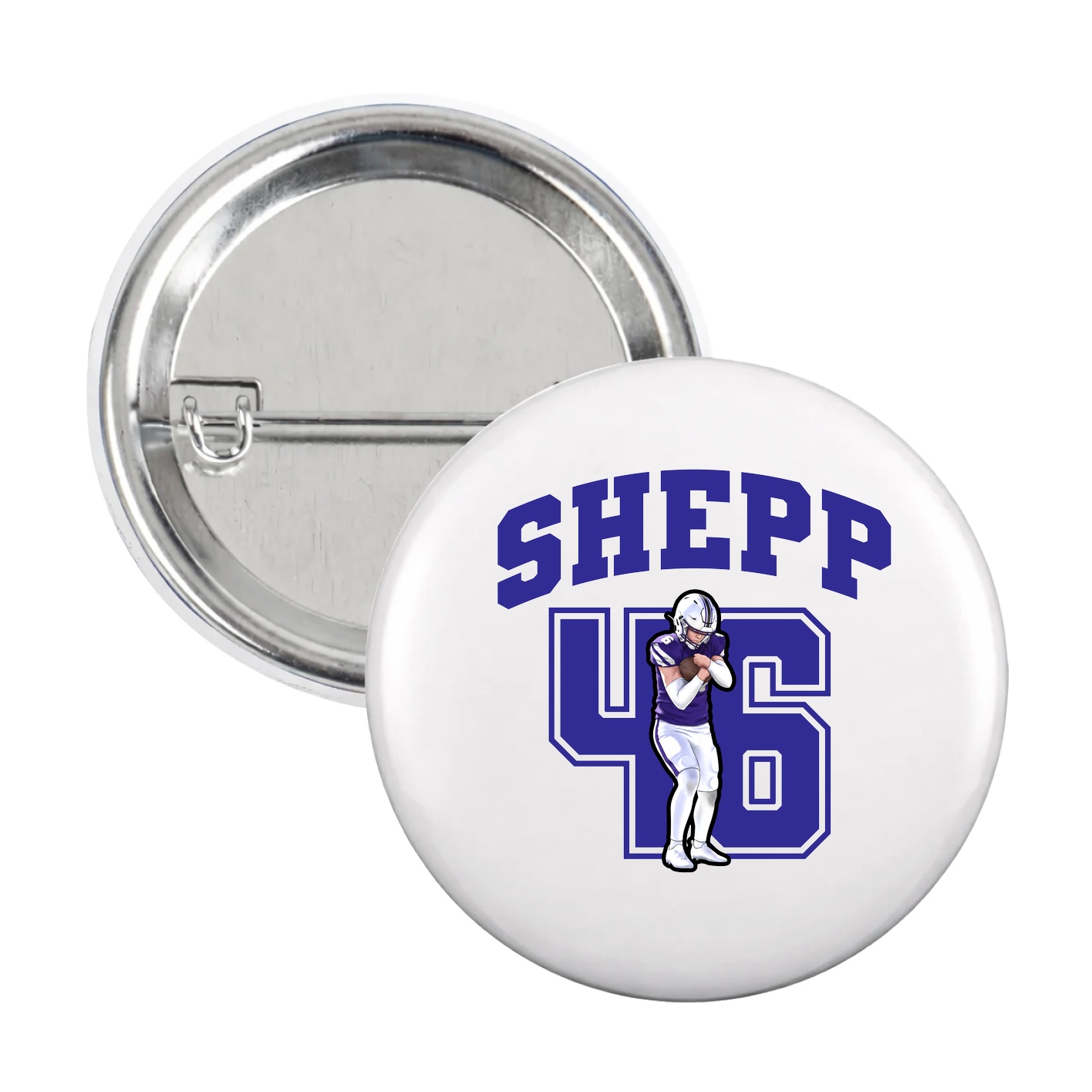 Game Day Button — Number in White