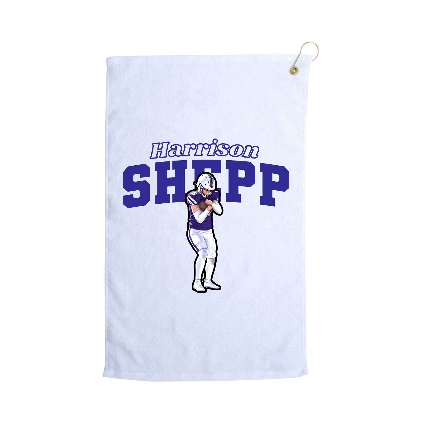 Golf Towel — Name Arch in White