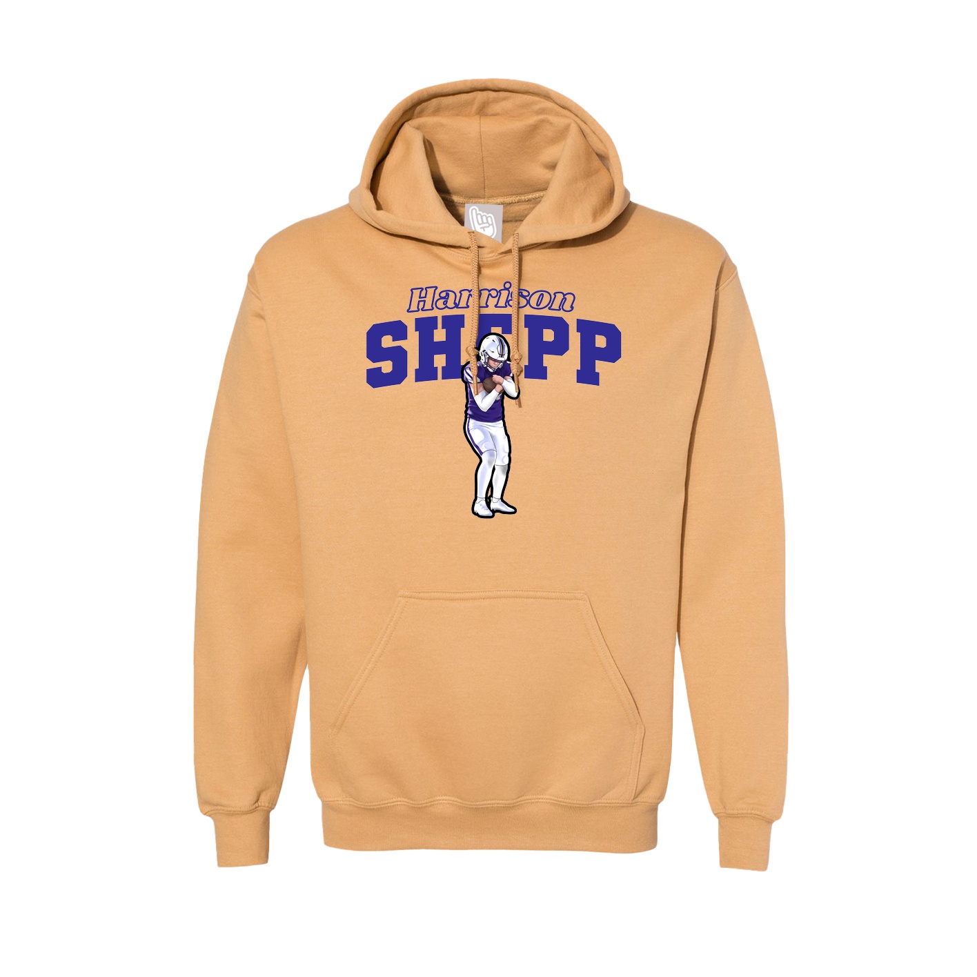 Hoodie — Name Arch in Vegas Gold