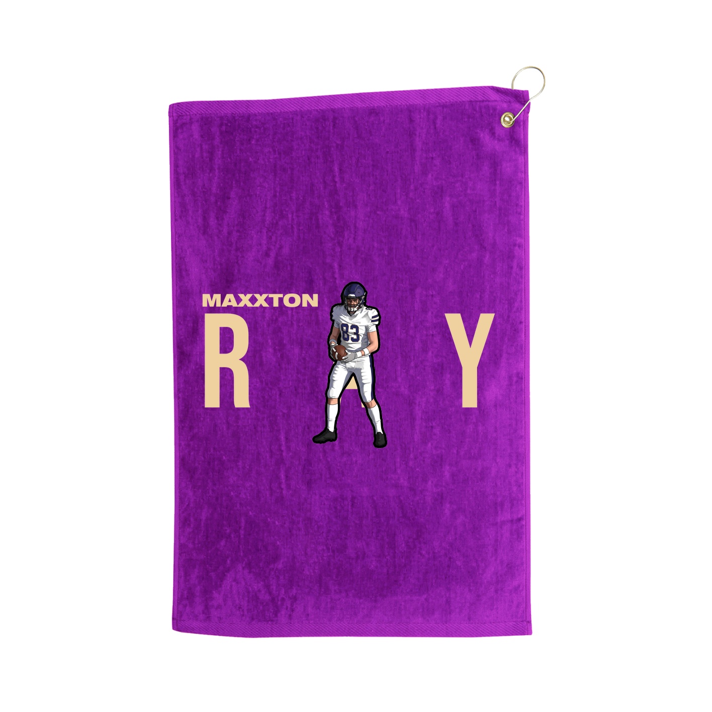 Golf Towel — Player Name in Purple