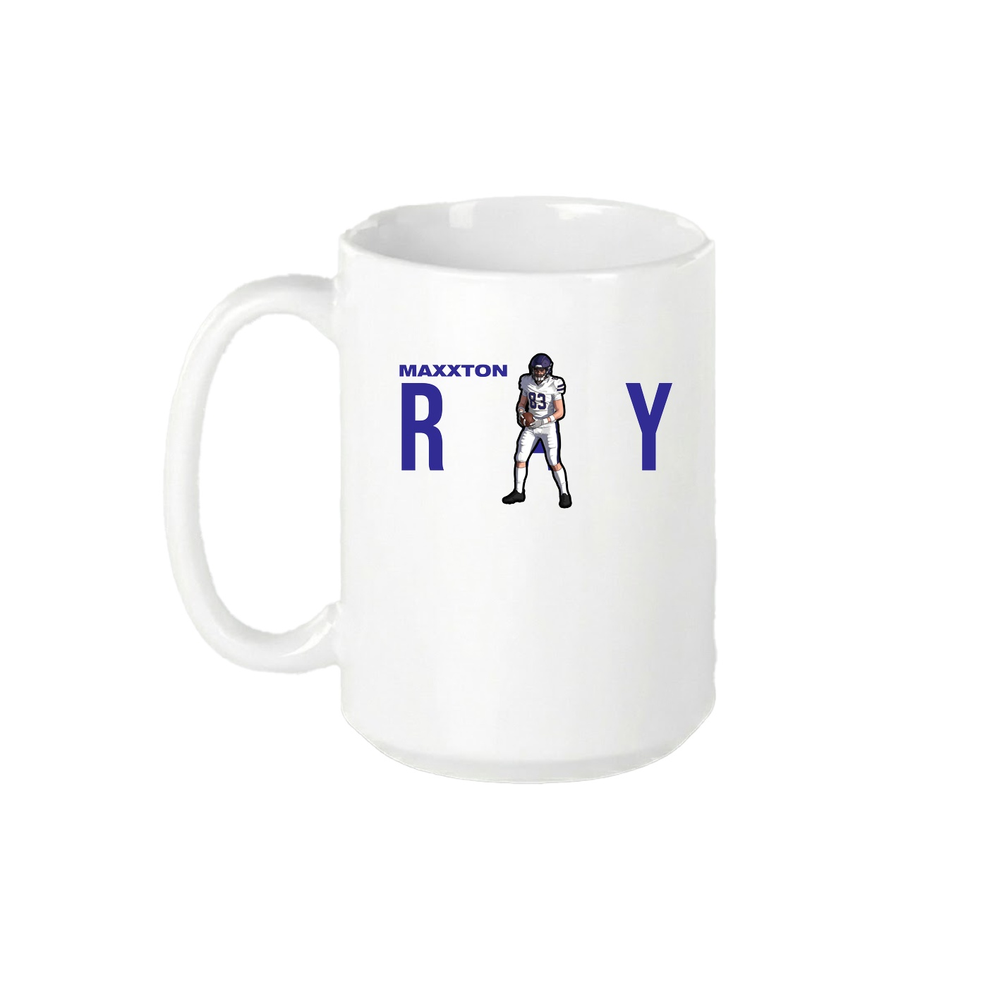 15oz Coffee Mug — Player Name in White