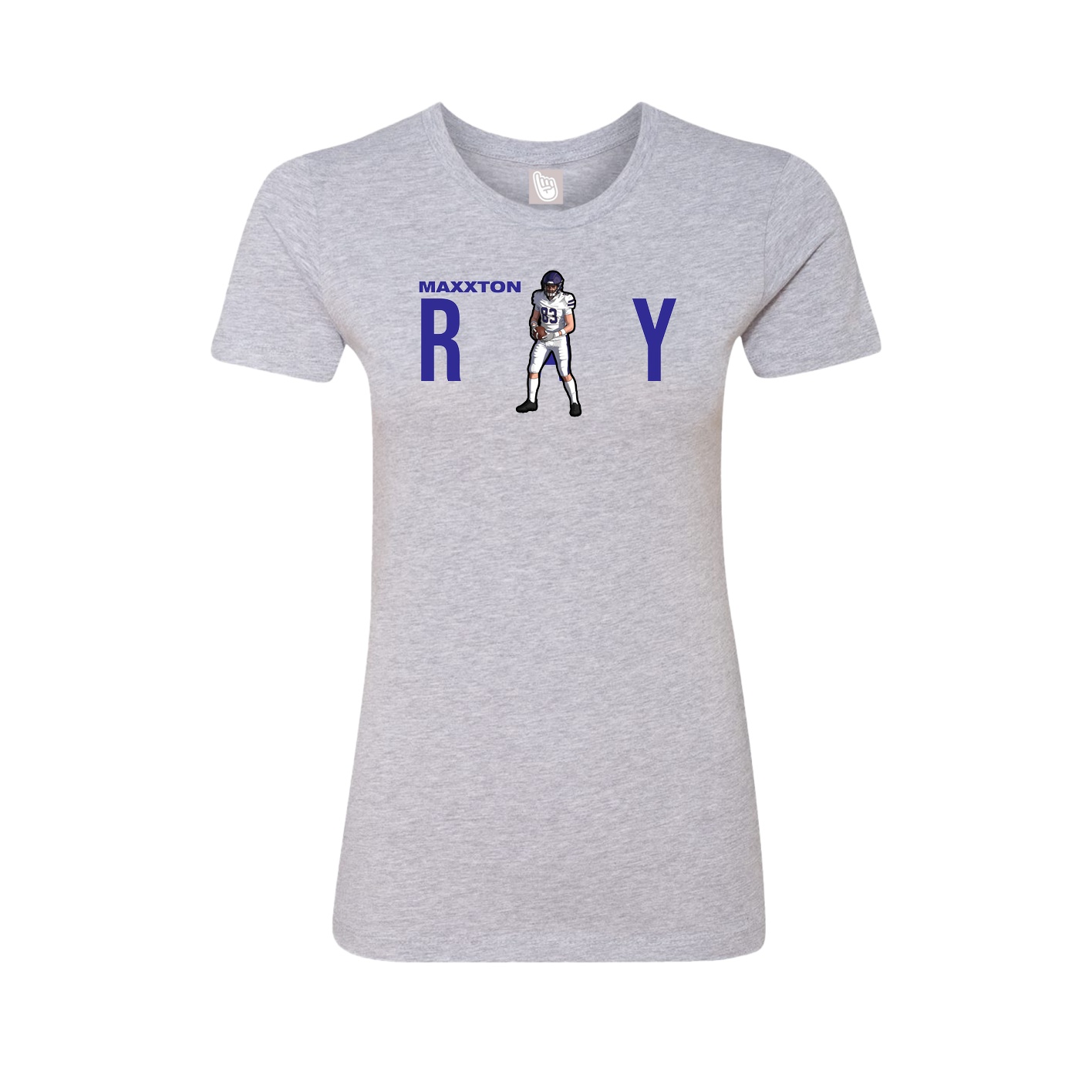 Fitted Women's Tee — Player Name in Grey