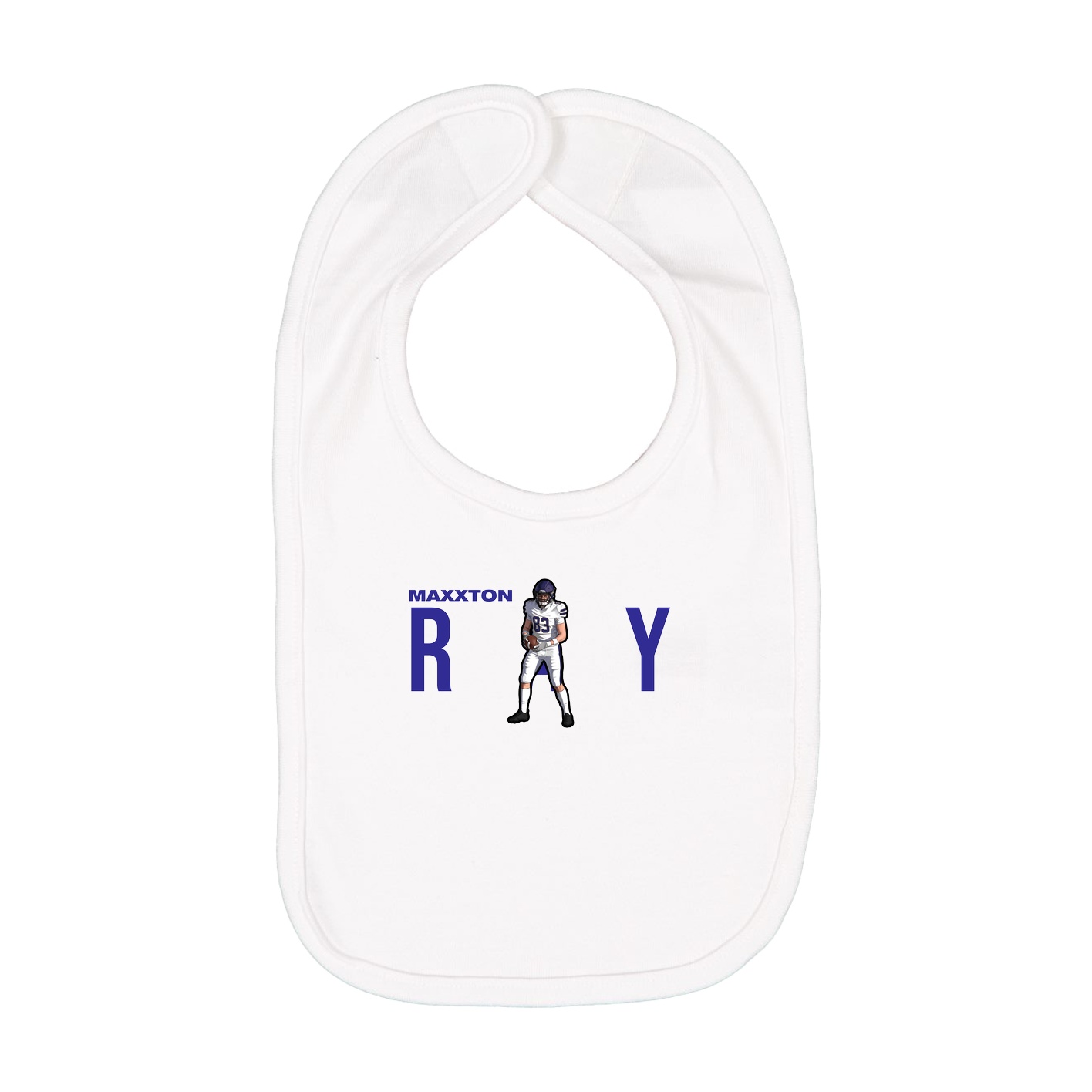 Infant Bib — Player Name in White