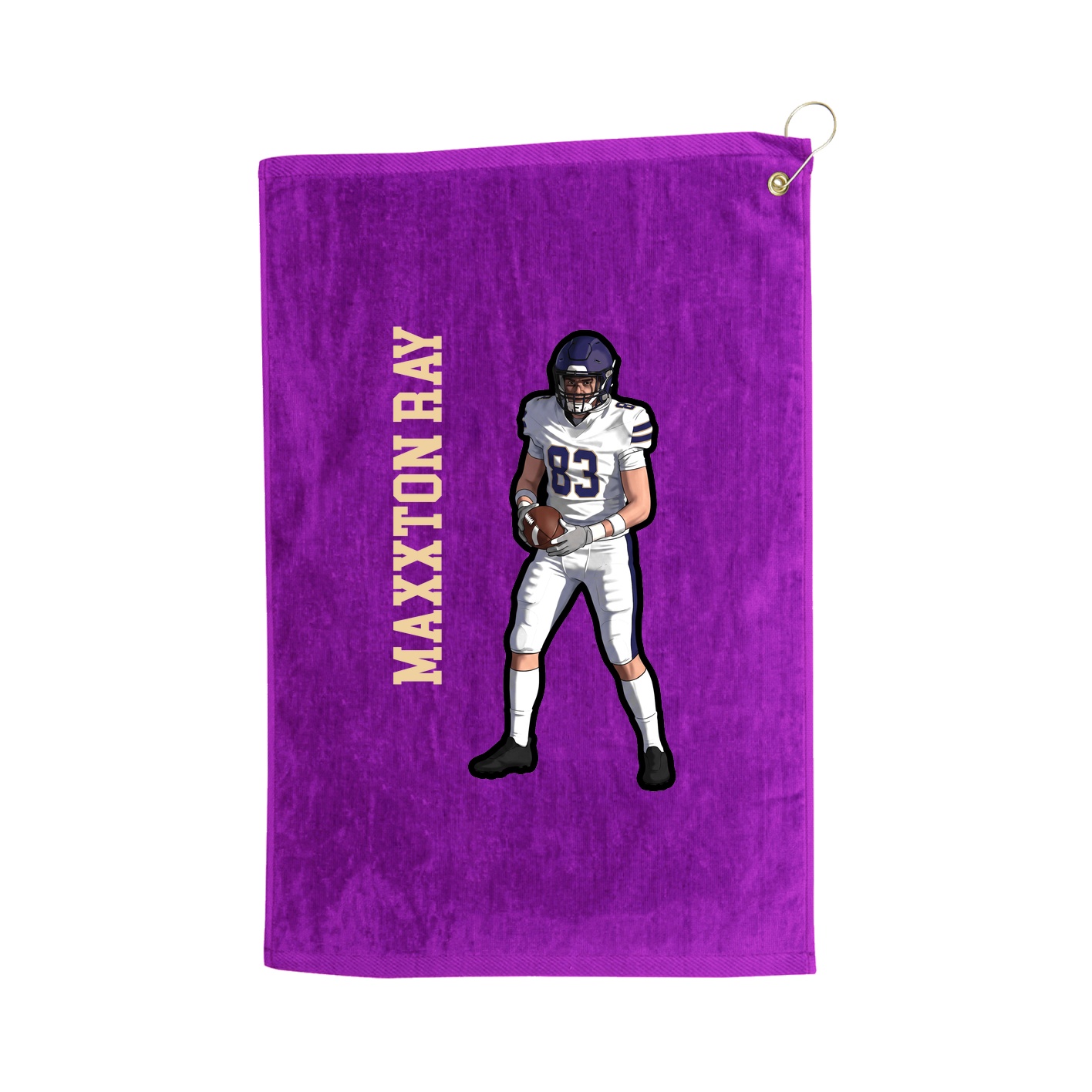 Golf Towel — Name Vertical in Purple