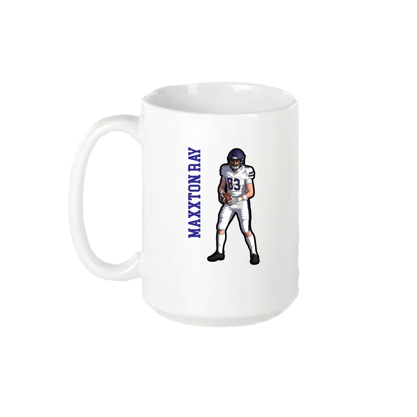 15oz Coffee Mug — Name Vertical in White