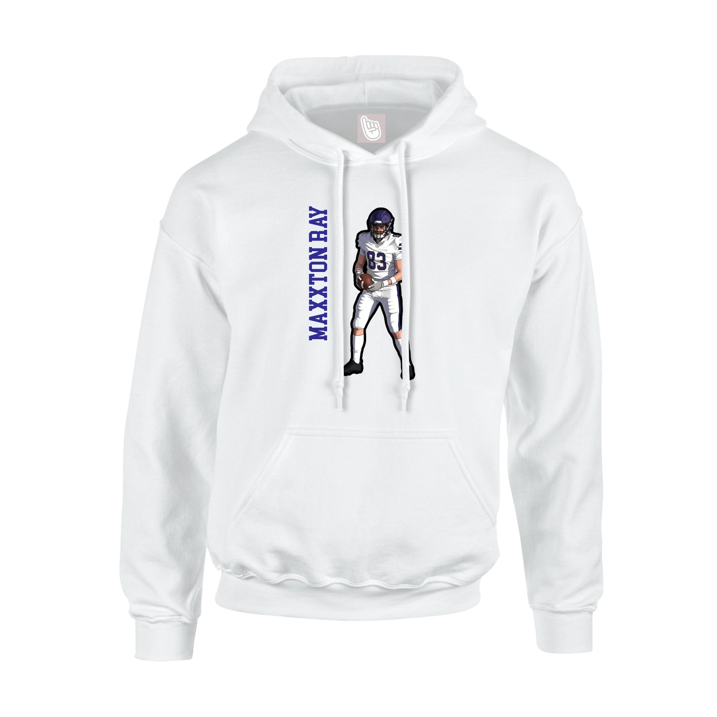 Hoodie — Name Vertical in White