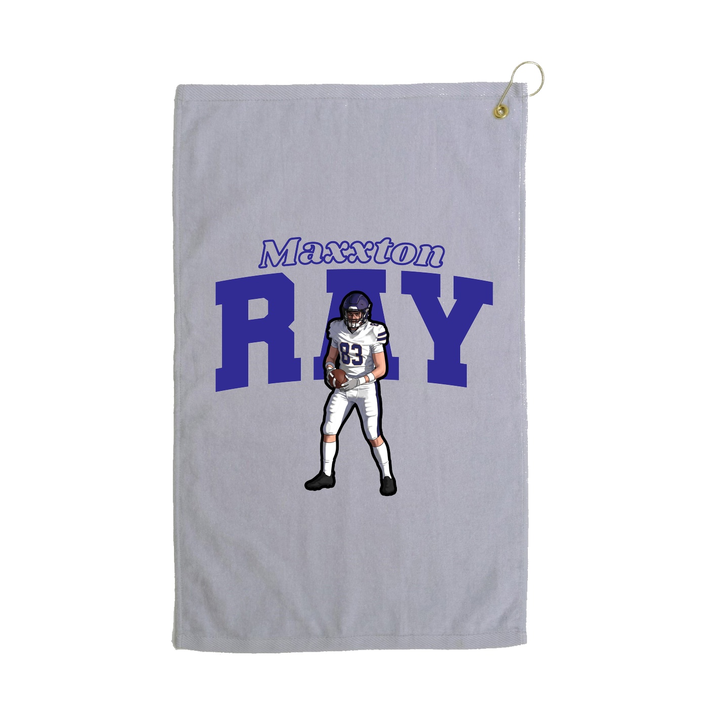 Golf Towel — Name Arch in Grey