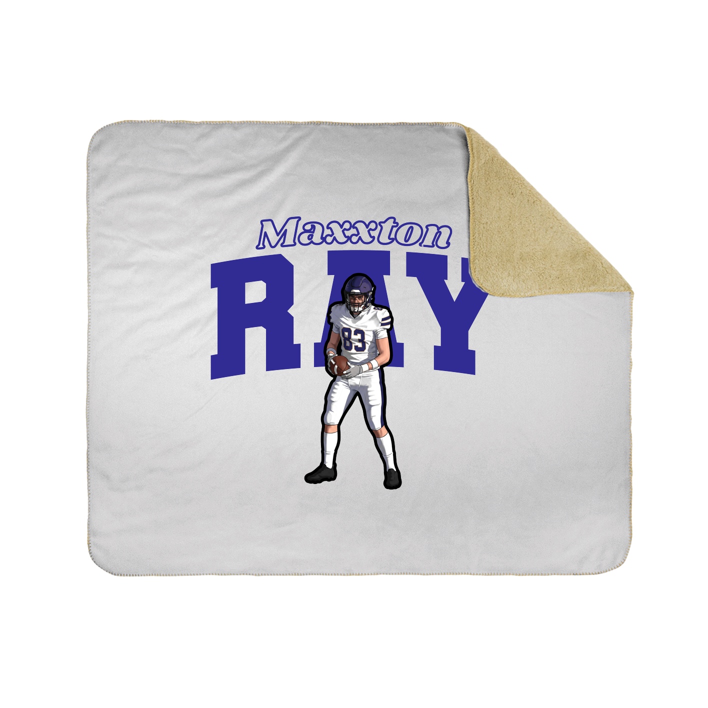 Throw Blanket — Name Arch in White