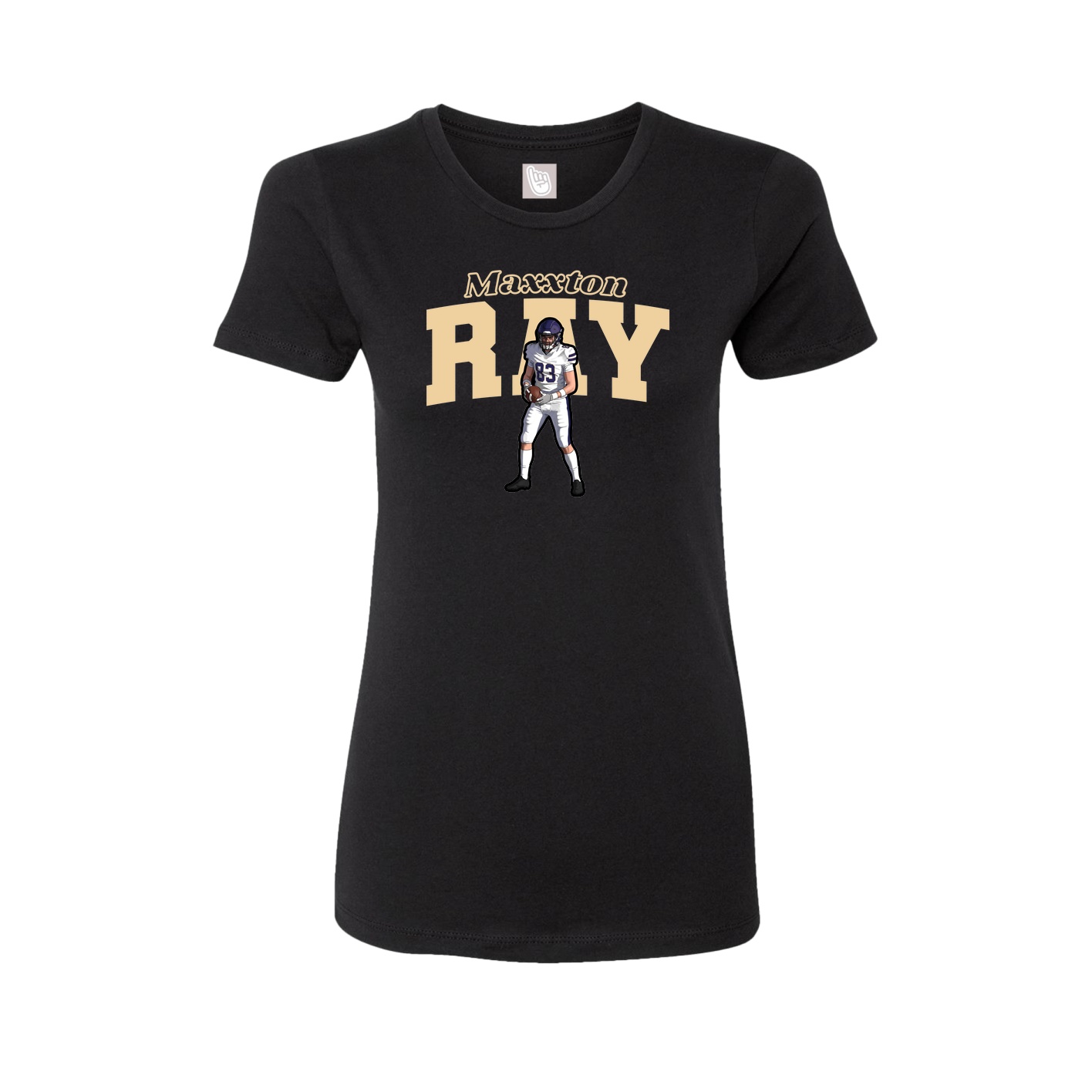 Fitted Women's Tee — Name Arch in Black
