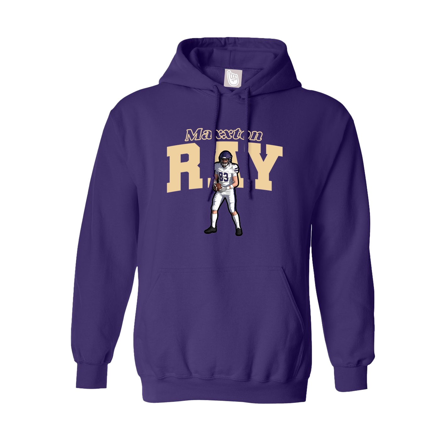 Hoodie — Name Arch in Purple
