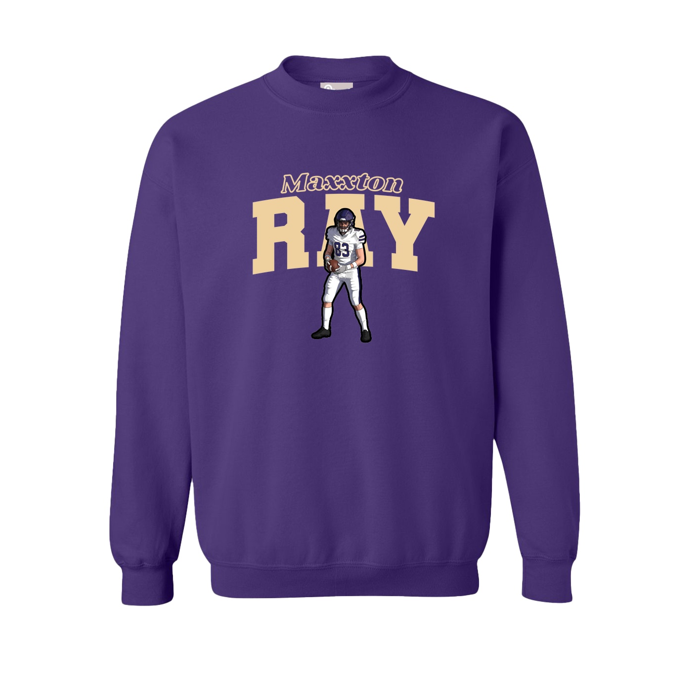 Fleece Crew — Name Arch in Purple