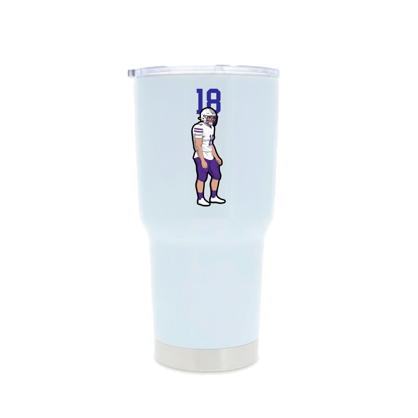30oz Stainless Steel Tumbler — Number Top in White